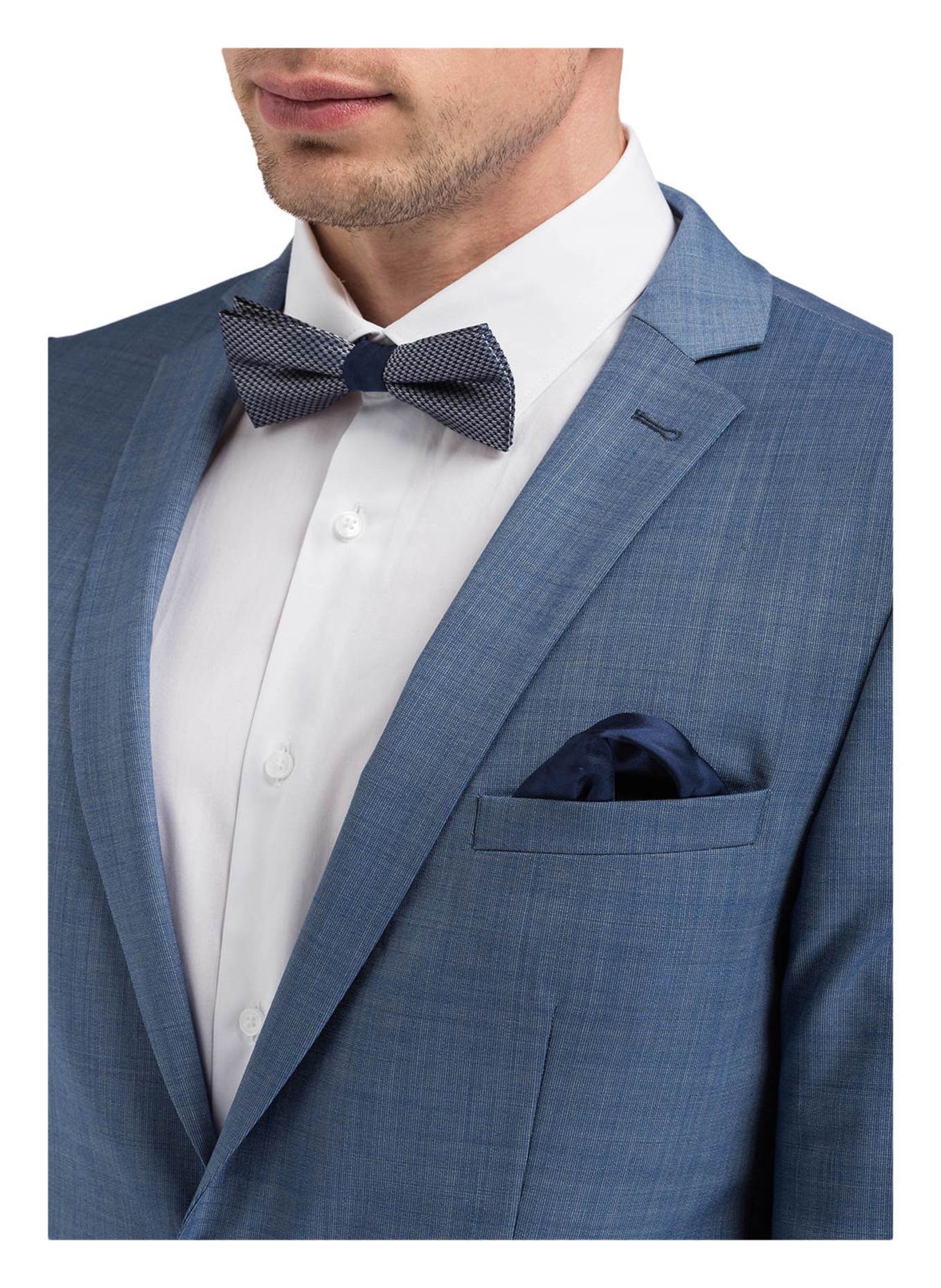 PAUL Zestaw: muszka i poszetka: JASNOSZARY / NIEBIESKI