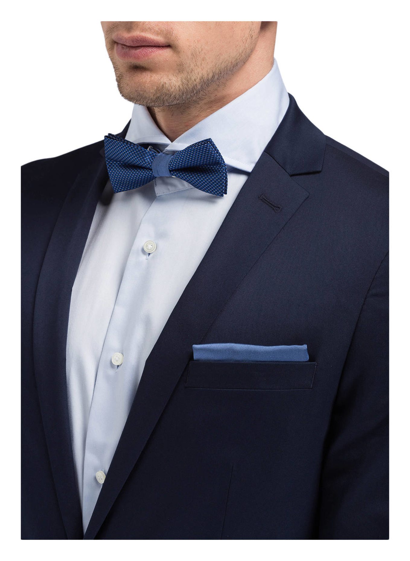 PAUL Zestaw: muszka i poszetka: NAVY / JASNONIEBIESKI