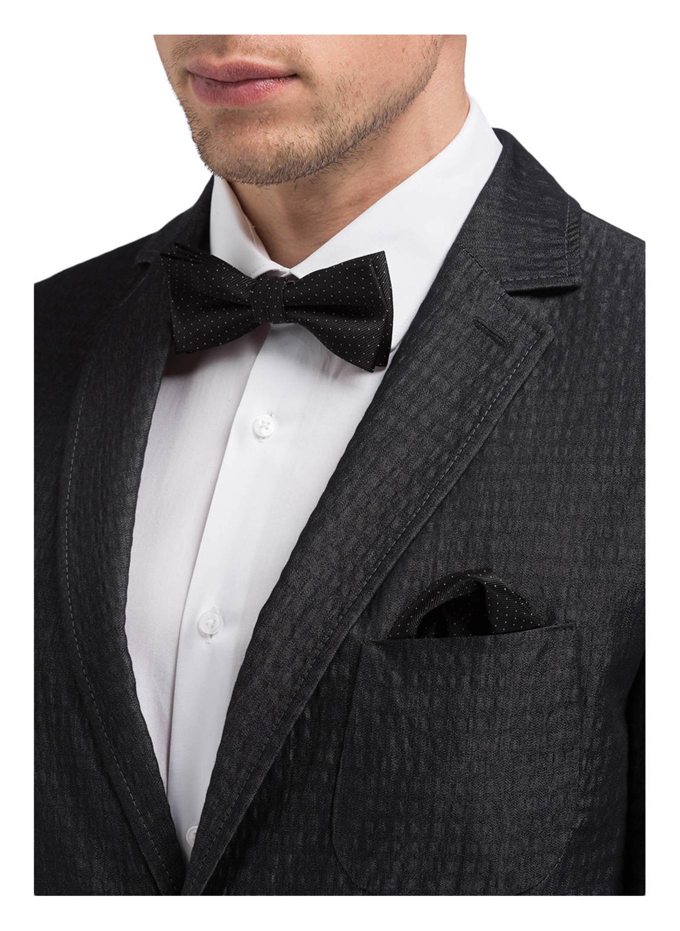 PAUL Zestaw: szelki, mucha i poszetka: CZARNY / BIAŁY