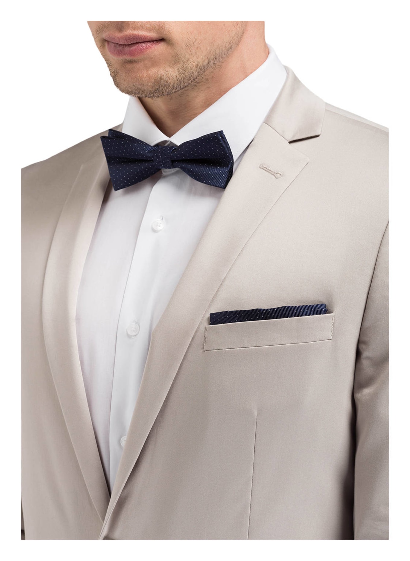 PAUL Set: Suspenders, bow tie and pocket handkerchief, Color: NAVY/ WHITE (Image 5)