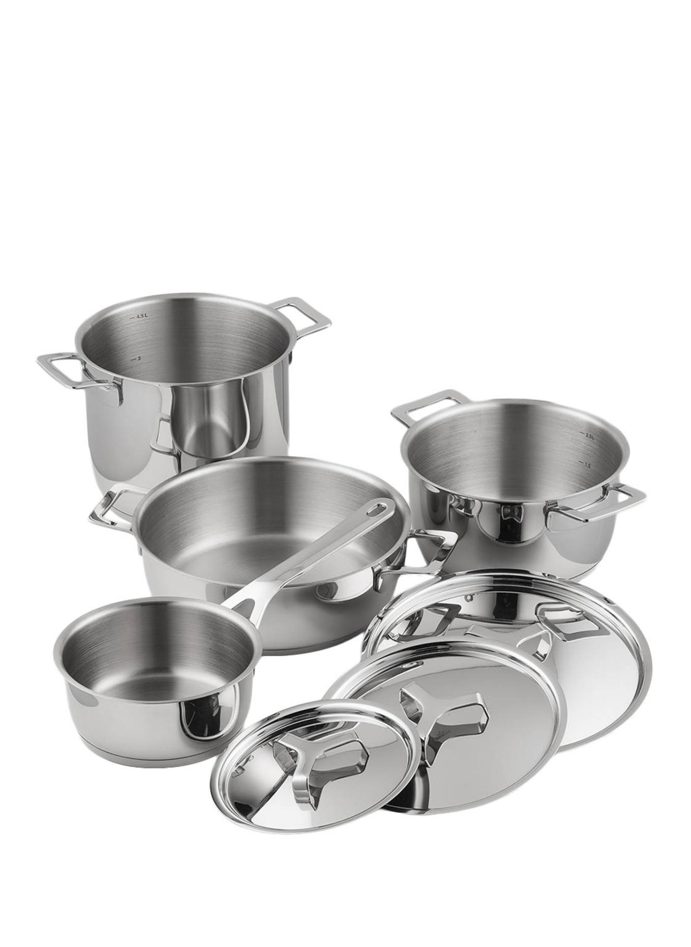 ALESSI 7-tlg. Topfset POTS & PANS: SILBER