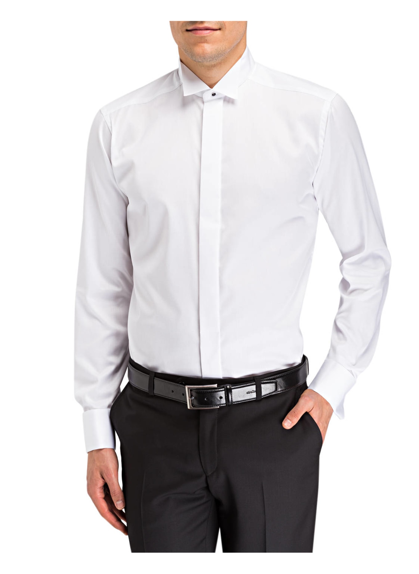 ETON Slim fit shirt with French cuffs, Color: WHITE (Image 2)