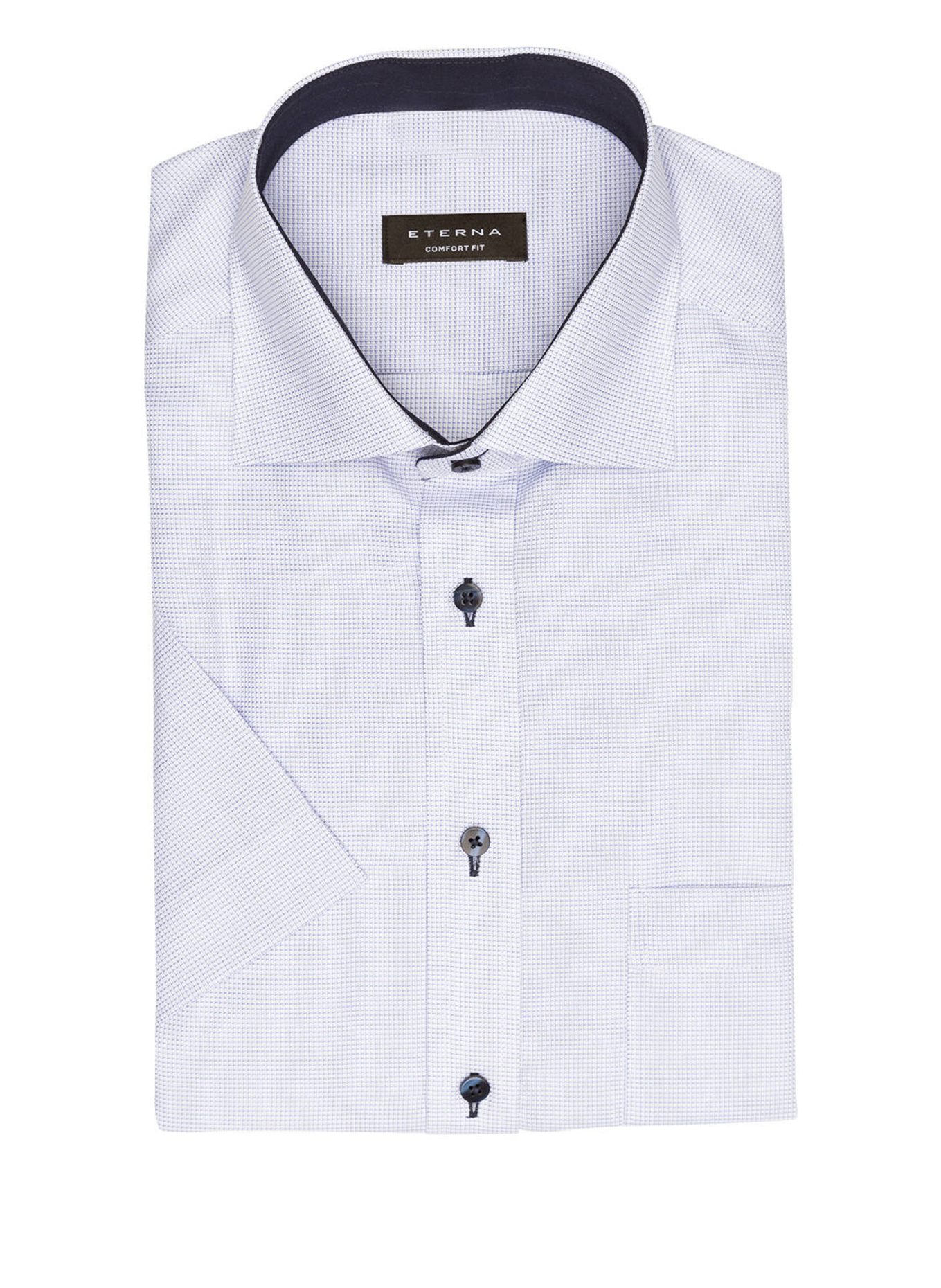 ETERNA Halbarm-Hemd Comfort Fit: HELLBLAU / WEISS
