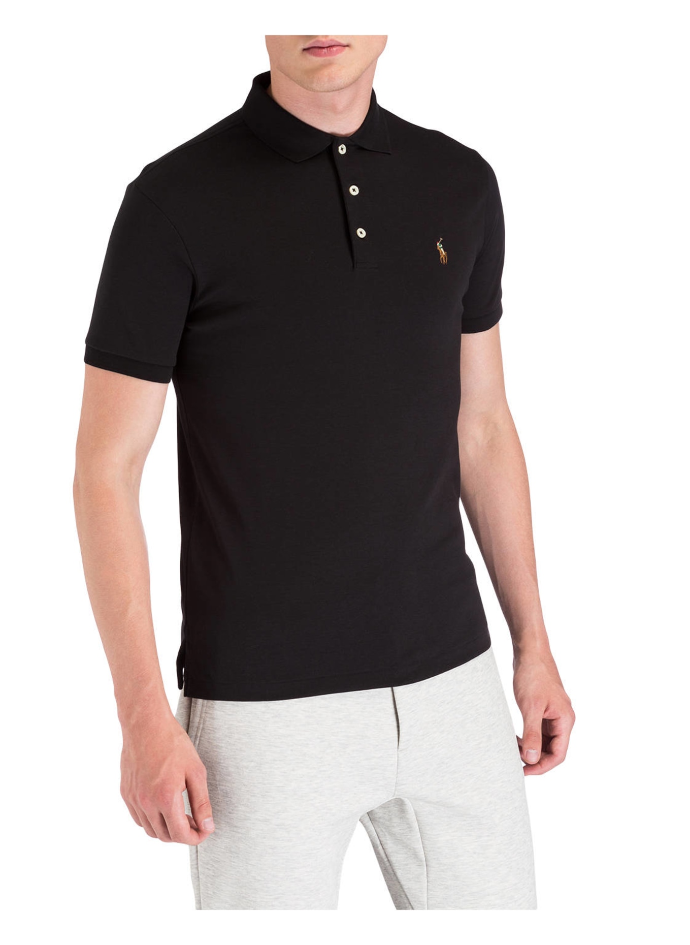 POLO RALPH LAUREN Jersey-Poloshirt Slim Fit, Farbe: SCHWARZ (Bild 2)