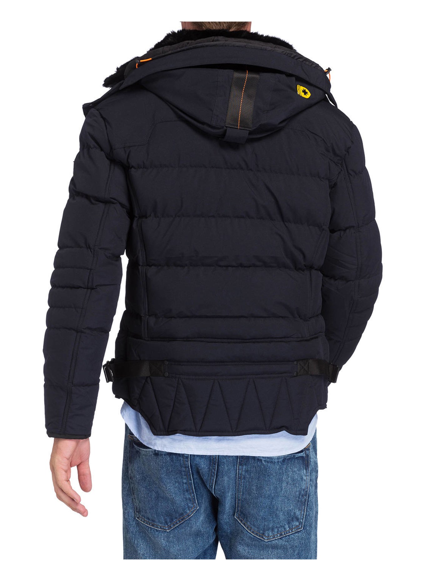 WELLENSTEYN Steppjacke STARSTREAM mit abnehmbarer Kapuze und Kunstfellbesatz: BLAU