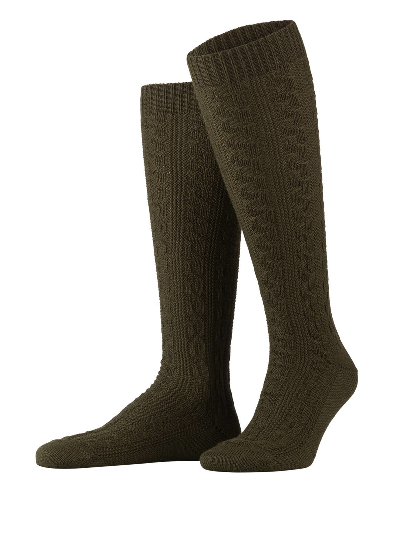 LUSANA Trachten knee high stockings, Color: 17 OLIVE (Image 1)