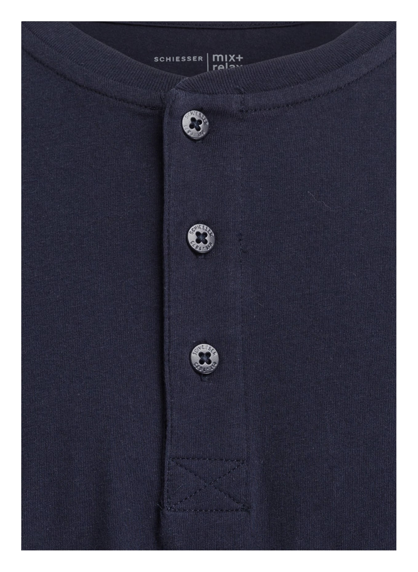 SCHIESSER Pajama shirt MIX+RELAX, Color: DARK BLUE (Image 3)