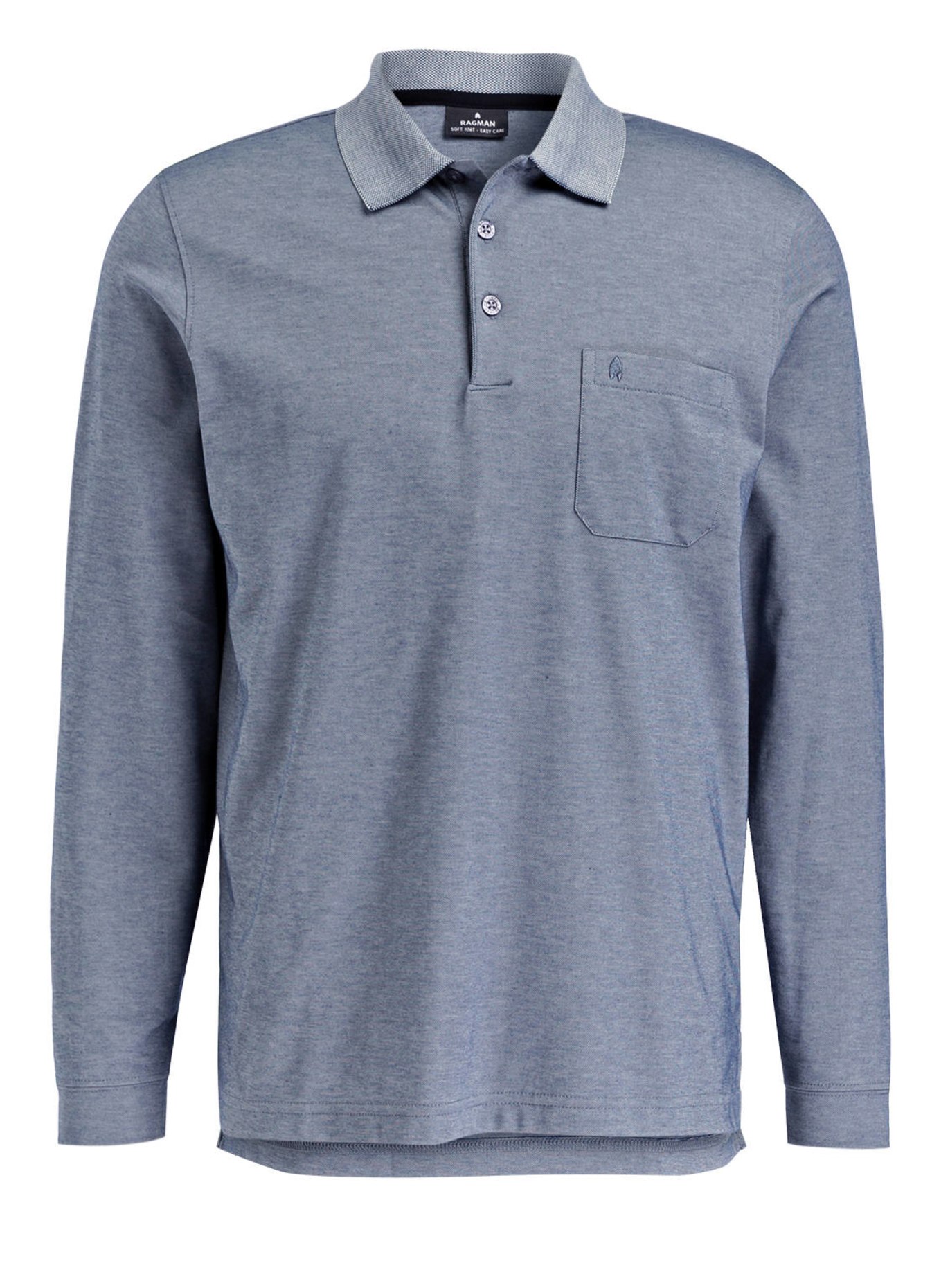 RAGMAN Piqué polo shirt , Color: BLUE/ WHITE MÉLANGE (Image 1)