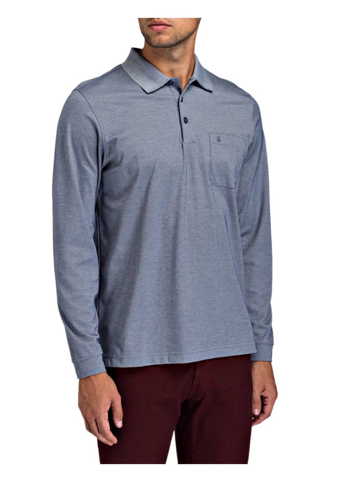 RAGMAN Piqué polo shirt , Color: BLUE/ WHITE MÉLANGE (Image 2)