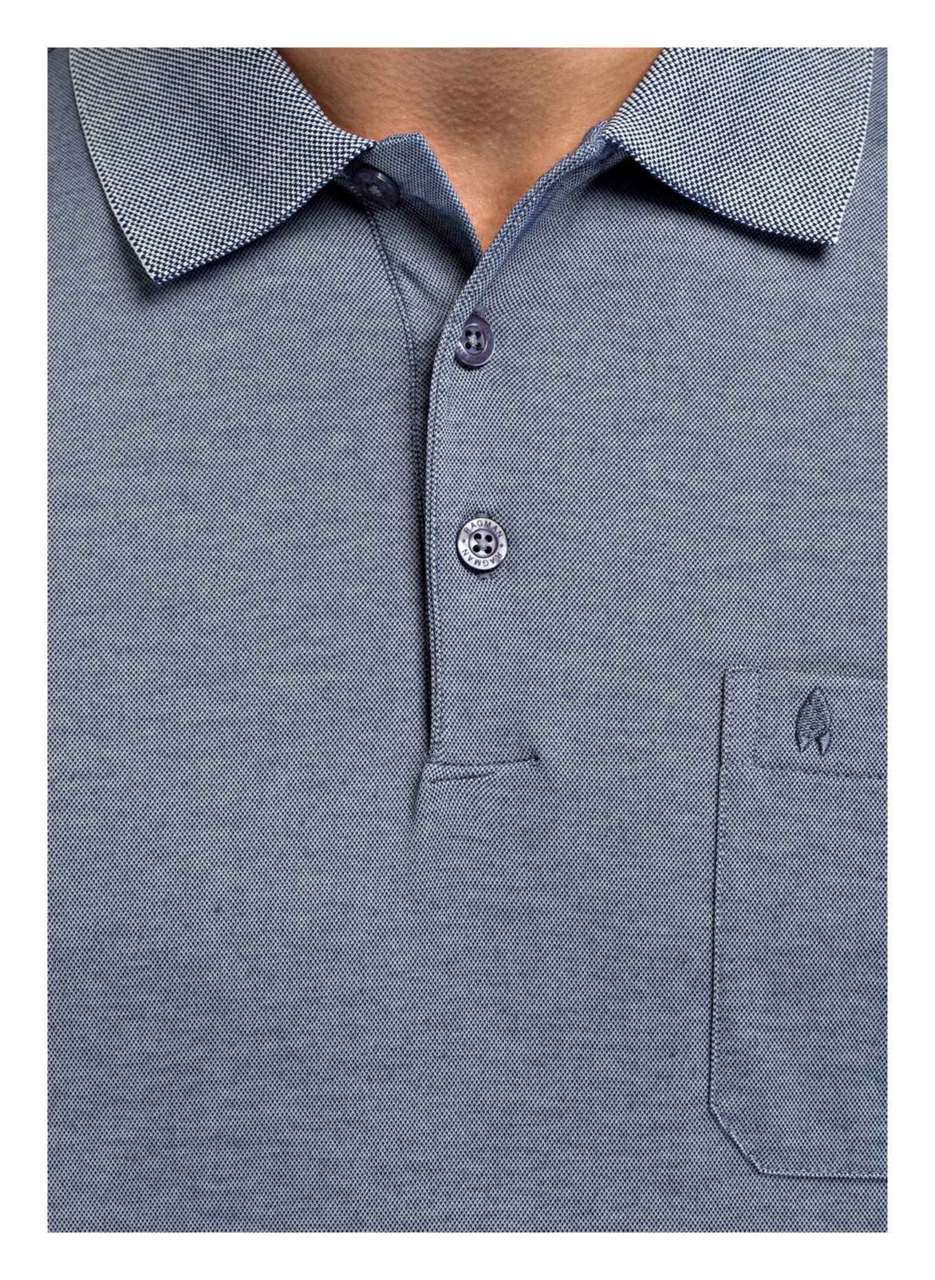 RAGMAN Piqué polo shirt , Color: BLUE/ WHITE MÉLANGE (Image 4)