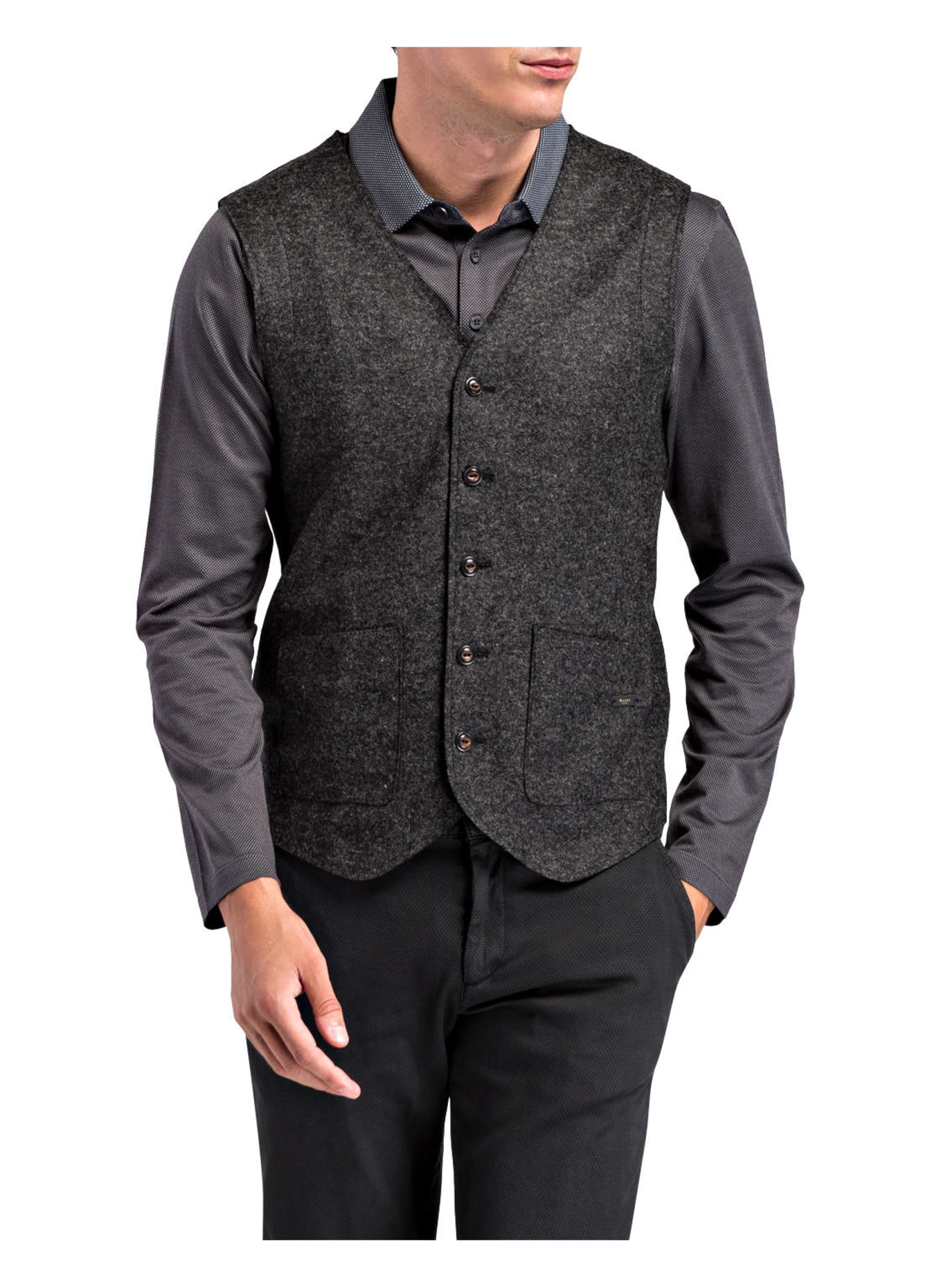MAERZ MUENCHEN Suit vest, Color: DARK GRAY/ BLACK (Image 2)