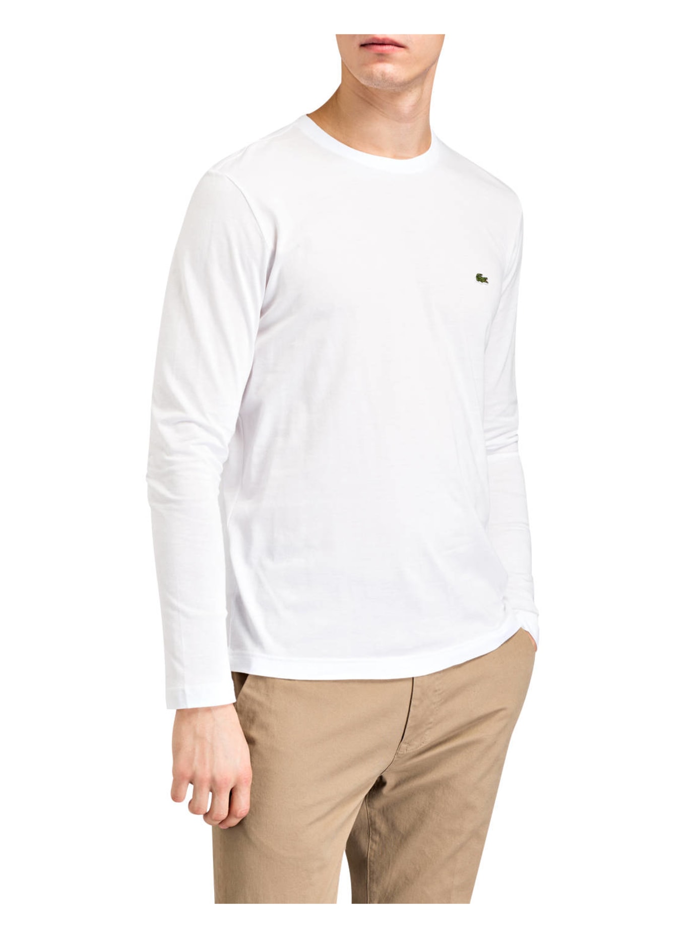 LACOSTE Langarmshirt Regular Fit, Farbe: WEISS (Bild 2)