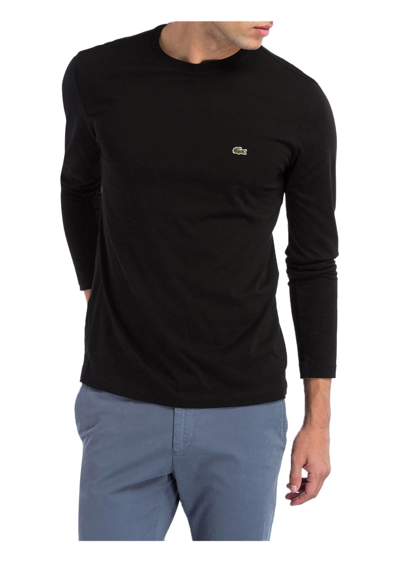 LACOSTE Langarmshirt Regular Fit, Farbe: SCHWARZ (Bild 2)