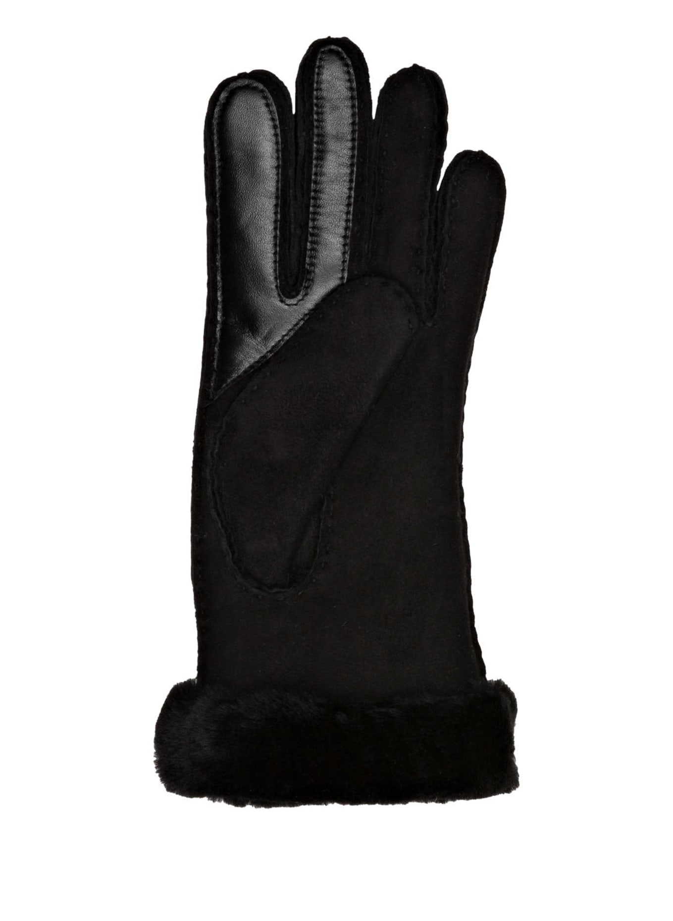 UGG Lederhandschuhe SEAMED TECH mit Echtfell und Touchscreen-Funktion, Farbe: SCHWARZ (Bild 2)