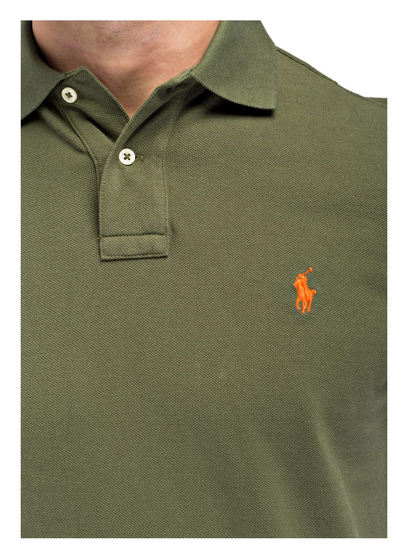 POLO RALPH LAUREN Koszulka polo z piki custom slim fit: OLIWKOWY