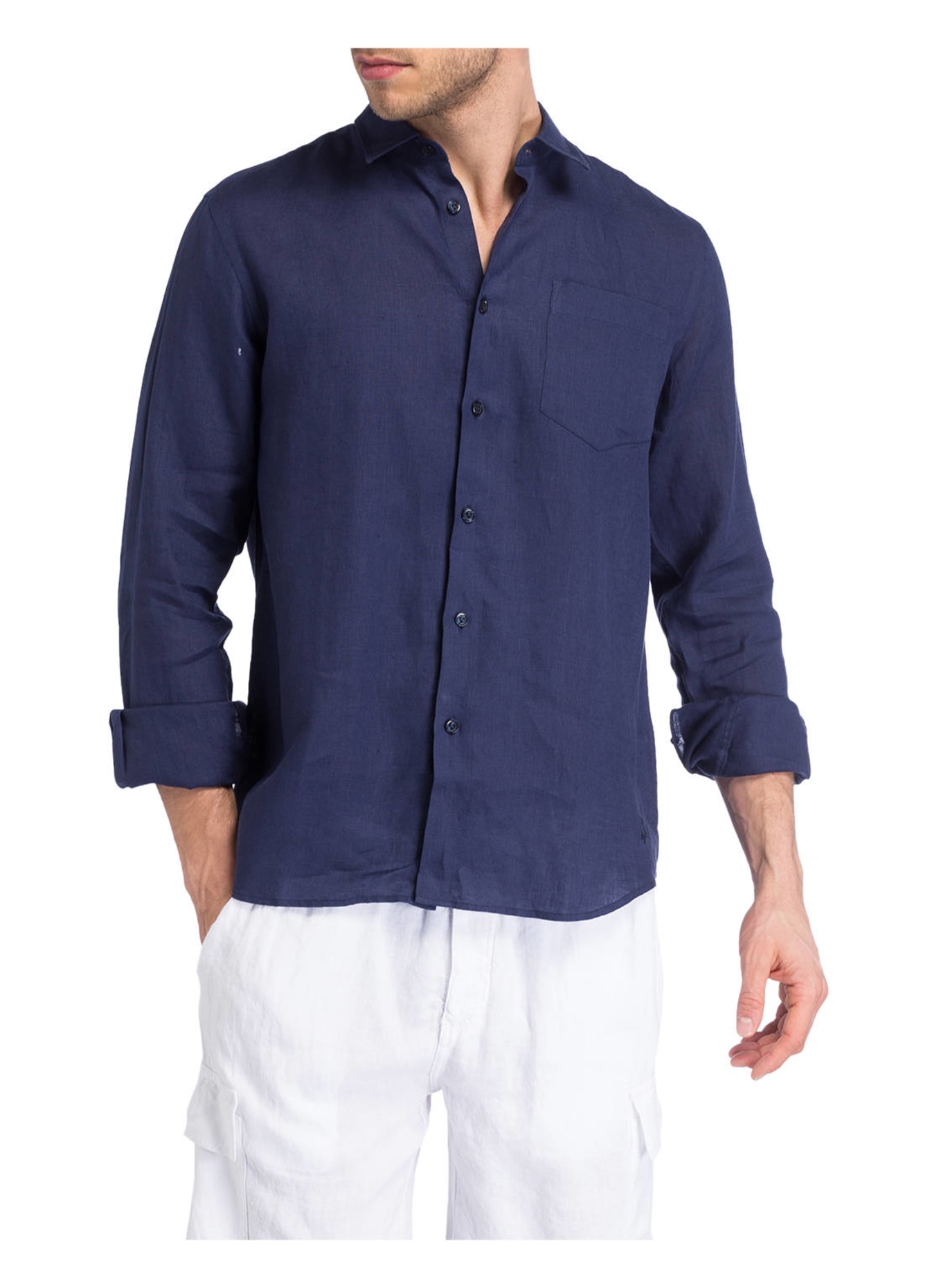 VILEBREQUIN Linen shirt regular fit, Color: DARK BLUE (Image 2)