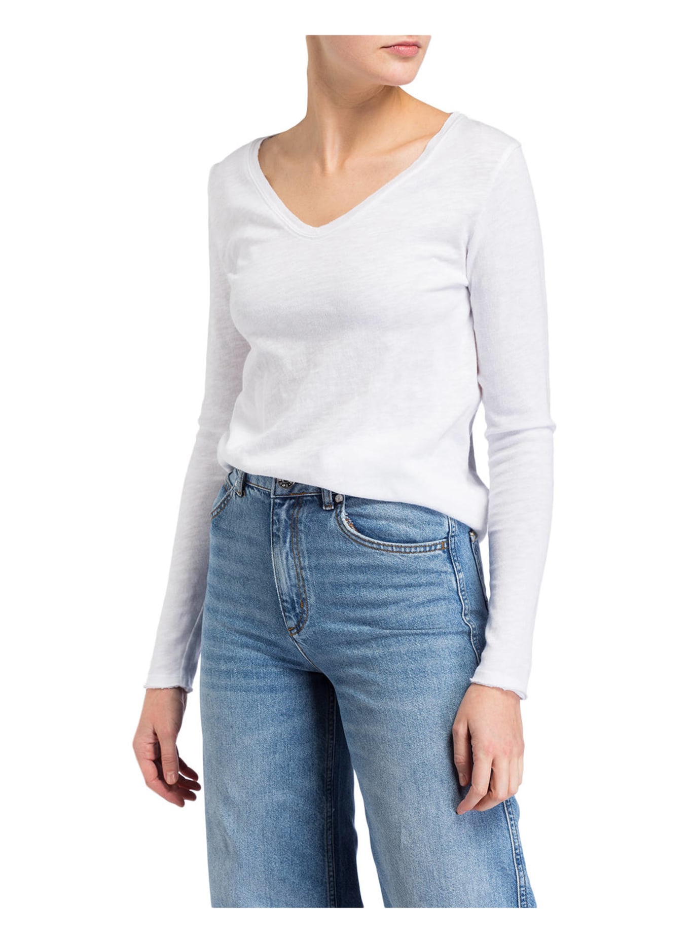 American Vintage Long sleeve shirt, Color: WHITE (Image 2)