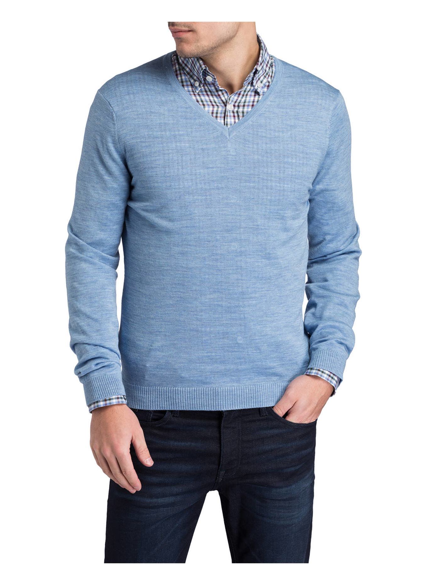 MAERZ MUENCHEN Pullover: HELLBLAU MELIERT