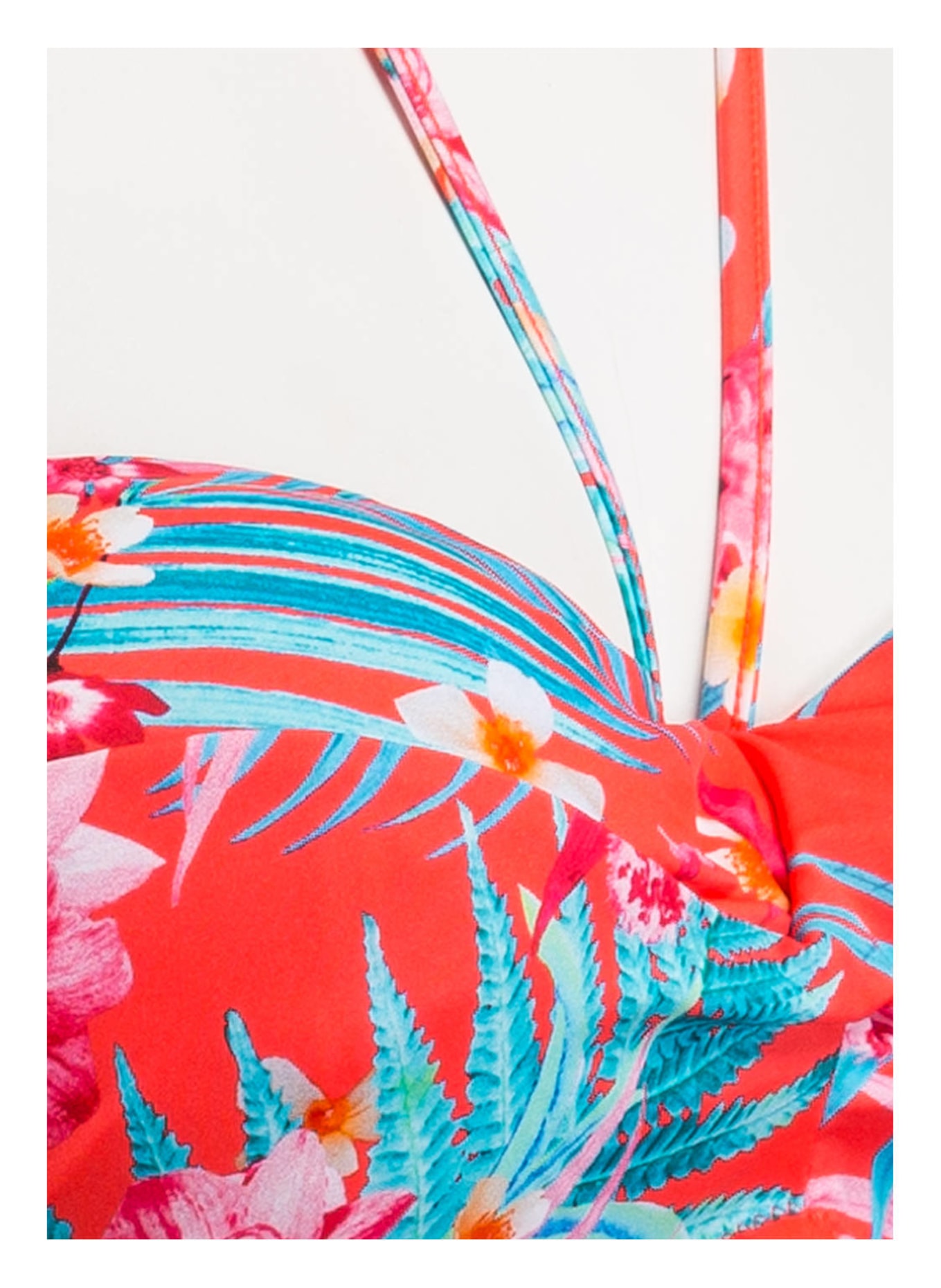 Freya Bandeau-Bikini-Top WILD SUN, Farbe: HELLROT/ TÜRKIS (Bild 4)