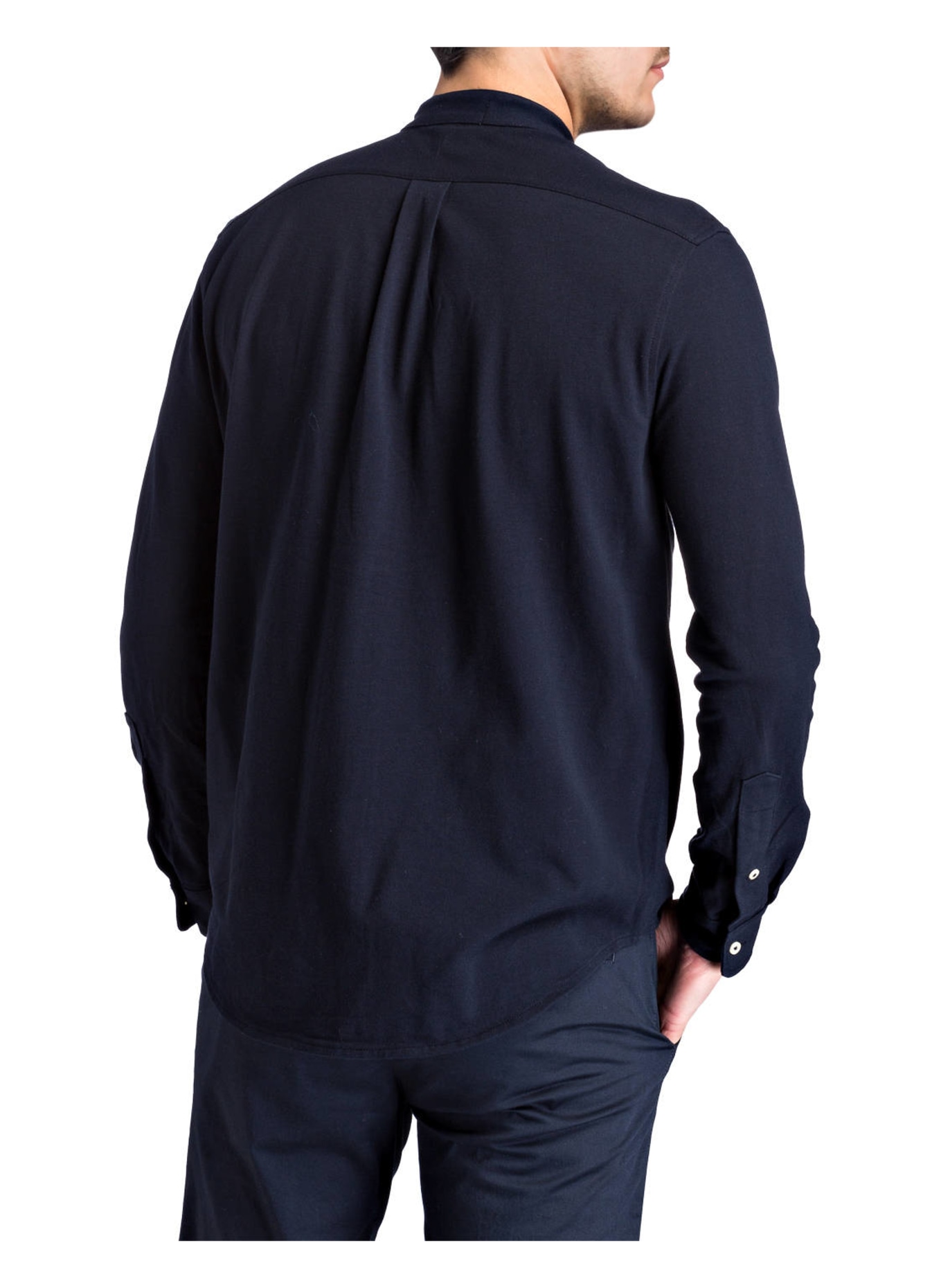 POLO RALPH LAUREN Piqué-Hemd Standard Fit mit Stehkragen, Farbe: DUNKELBLAU (Bild 3)