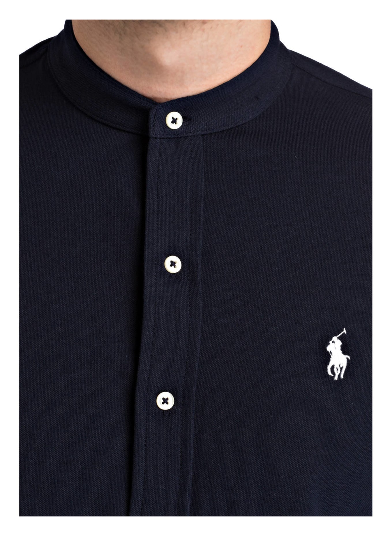 POLO RALPH LAUREN Piqué-Hemd Standard Fit mit Stehkragen, Farbe: DUNKELBLAU (Bild 4)