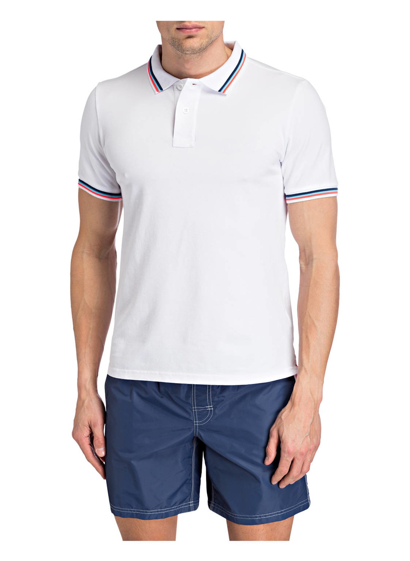 SUNDEK Piqué-Poloshirt BRICE Regular Fit, Farbe: WEISS (Bild 2)