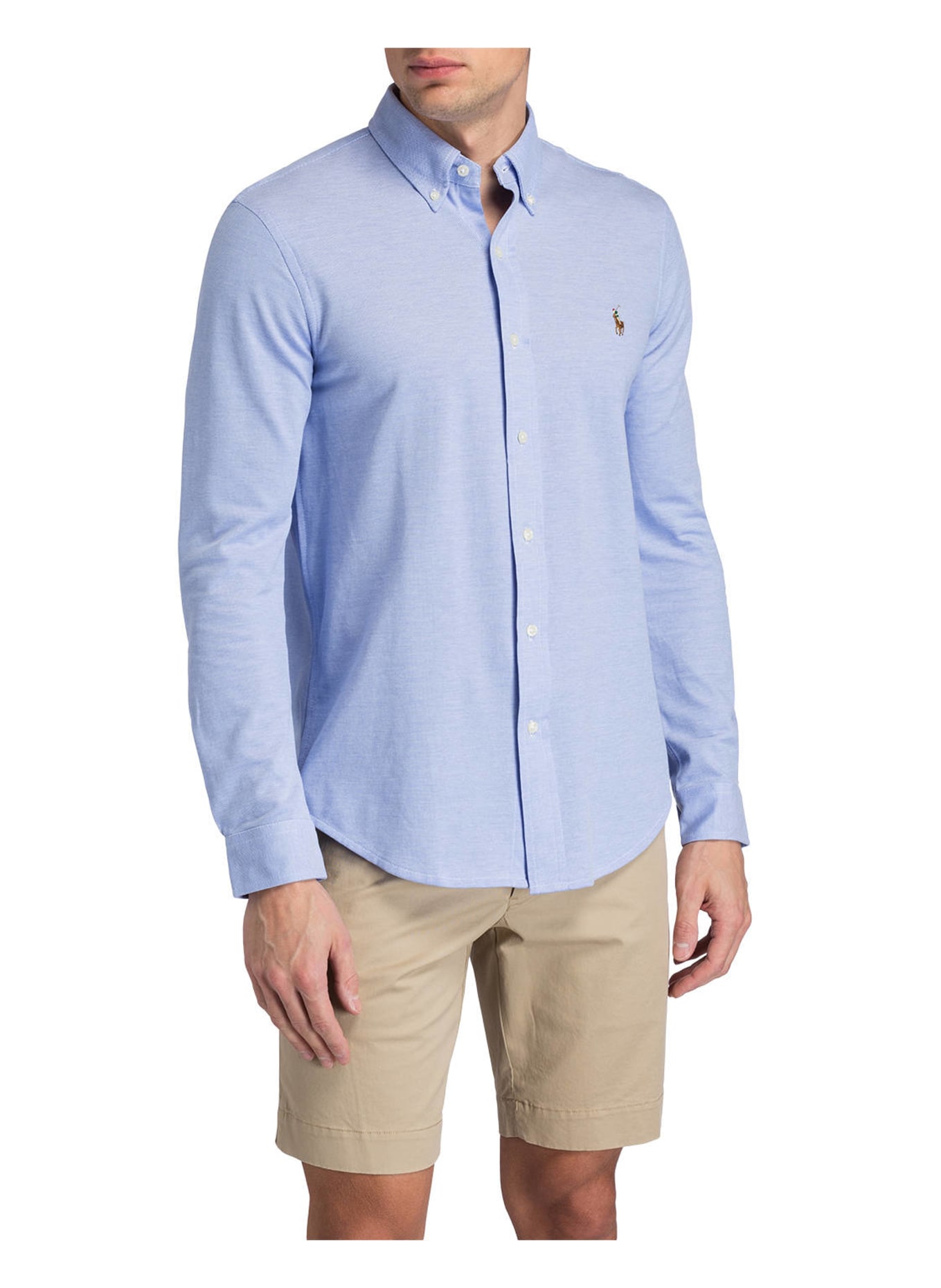 POLO RALPH LAUREN Piqué shirt custom slim fit, Color: LIGHT BLUE/ WHITE (Image 2)