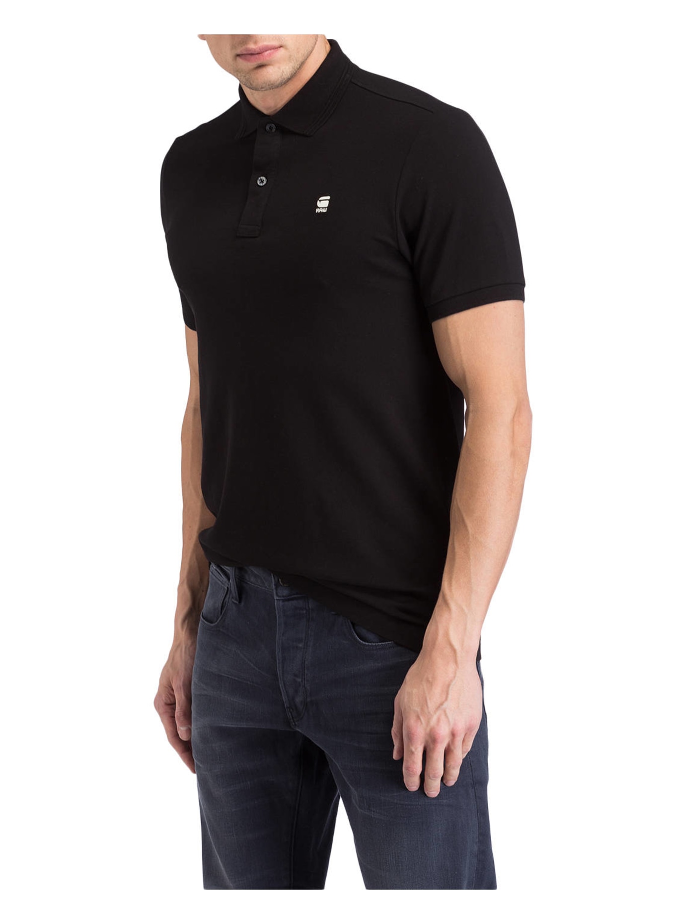 G-Star RAW Piqué polo shirt DUNDA slim fit , Color: BLACK (Image 2)