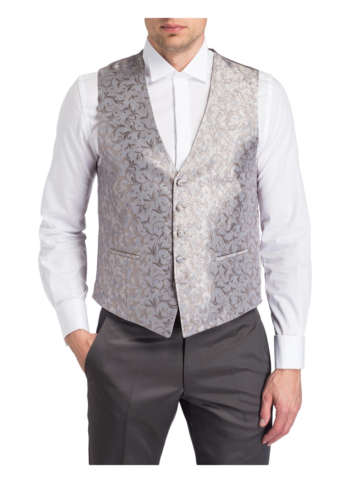 WILVORST Suit waistcoat slim fit, Color: GRAY (Image 2)