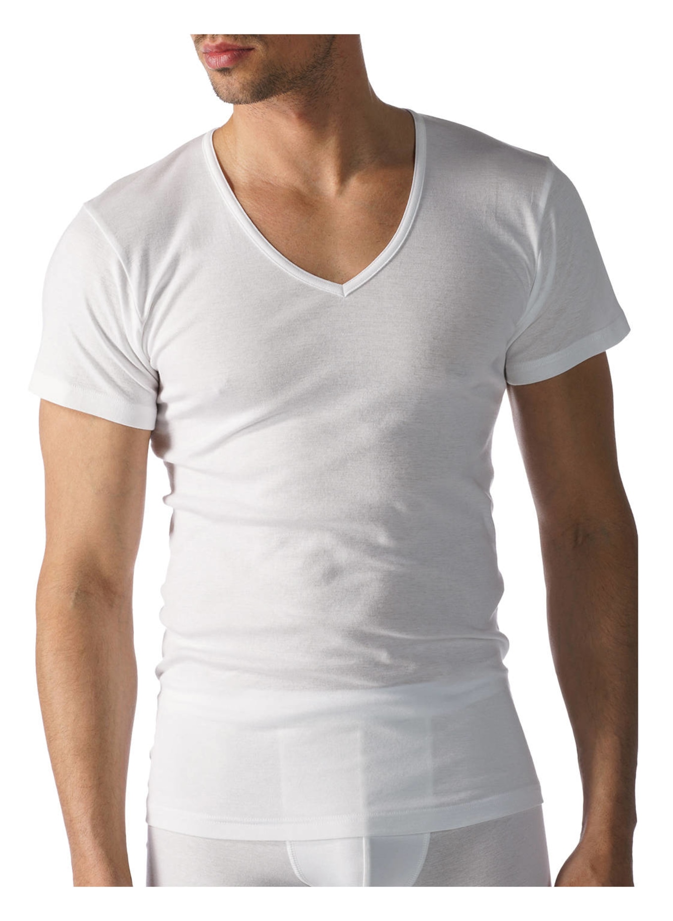 mey V-Shirt Serie CASUAL COTTON, Farbe: WEISS (Bild 4)