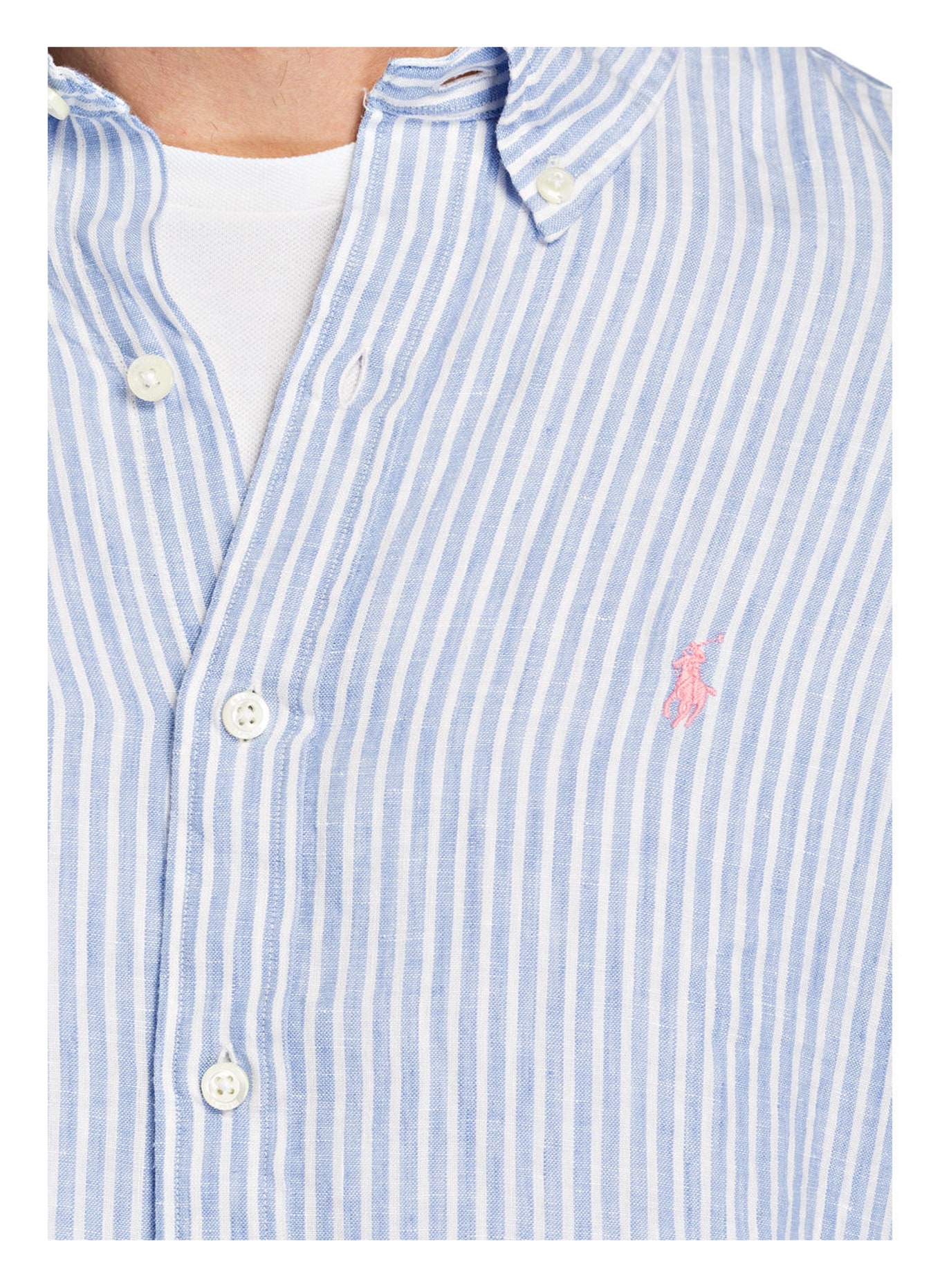 POLO RALPH LAUREN Linen shirt classic fit, Color: LIGHT BLUE/ WHITE (Image 4)