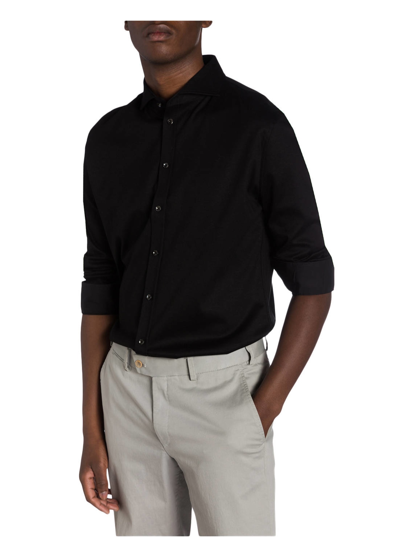 DESOTO Jerseyhemd Slim Fit, Farbe: SCHWARZ (Bild 2)