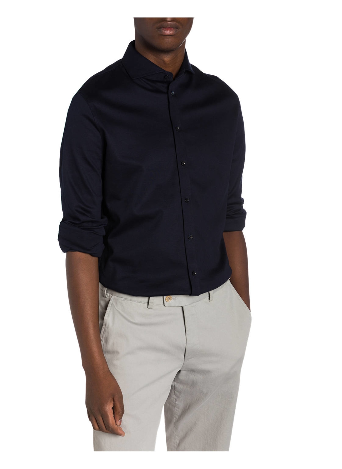 DESOTO Jerseyhemd Slim Fit, Farbe: DUNKELBLAU (Bild 2)
