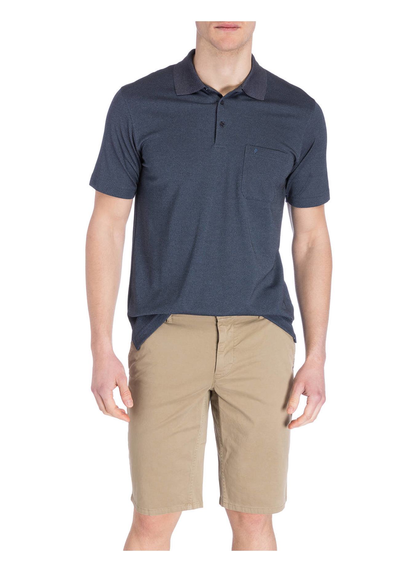 RAGMAN Koszulka polo z pikowanym wzorem: GRANATOWY