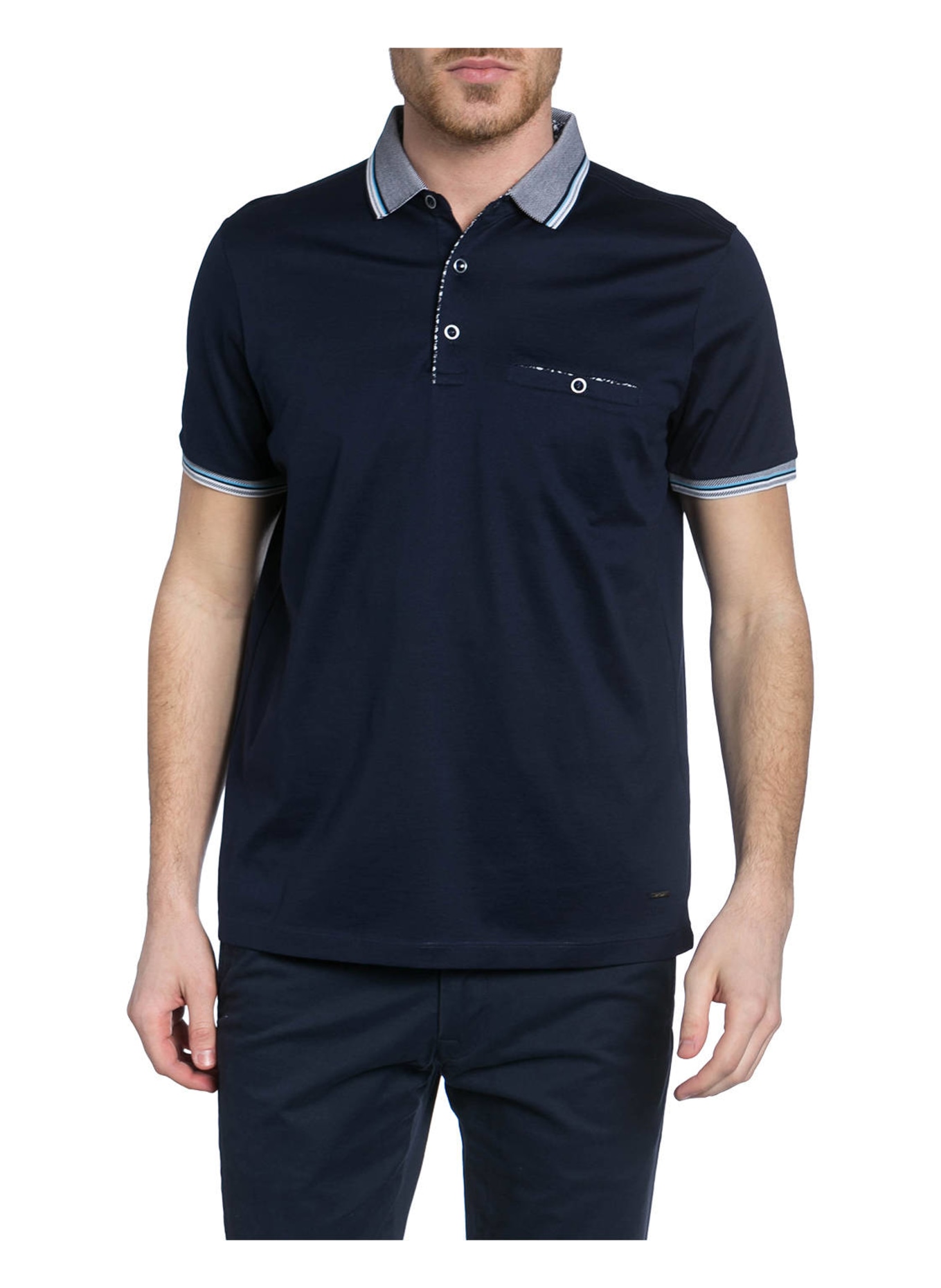 RAGMAN Jersey-Poloshirt, Farbe: DUNKELBLAU (Bild 2)