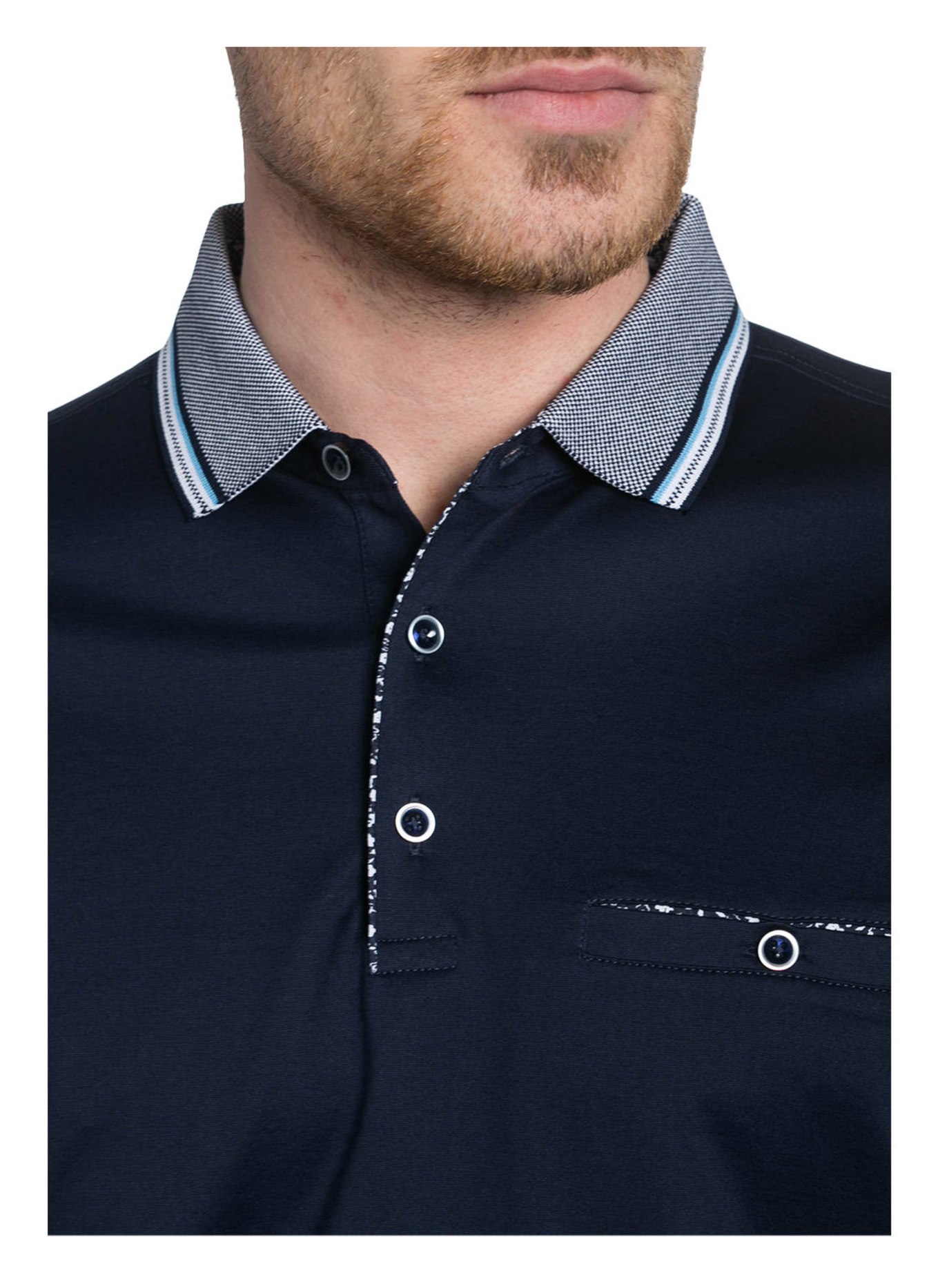 RAGMAN Jersey-Poloshirt, Farbe: DUNKELBLAU (Bild 4)