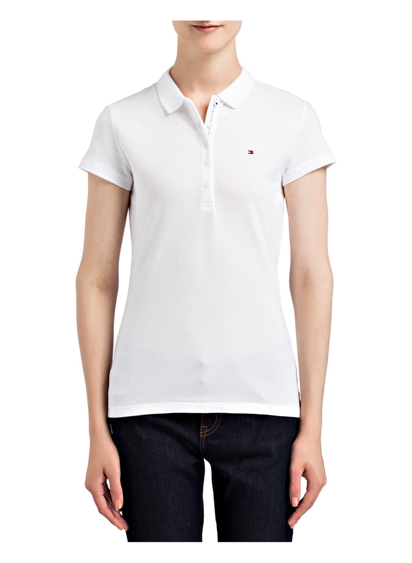 TOMMY HILFIGER Piqué polo shirt NEW CHIARA, Color: WHITE (Image 2)