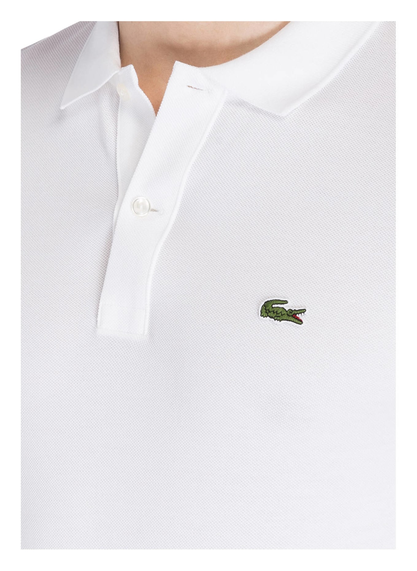 LACOSTE Piqué-Poloshirt Slim Fit, Farbe: WEISS (Bild 4)