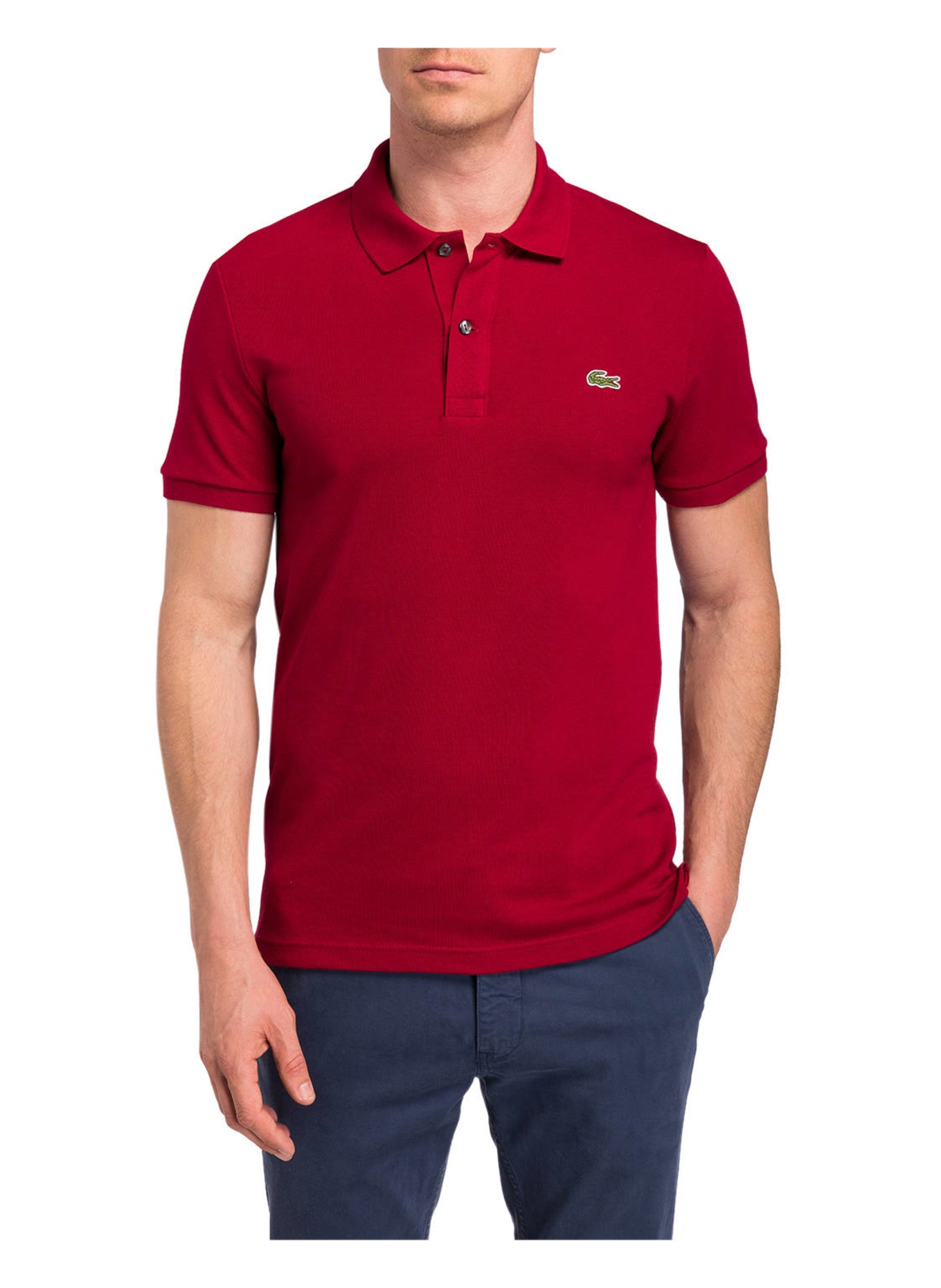 LACOSTE Piqué-Poloshirt Slim Fit, Farbe: DUNKELROT (Bild 2)