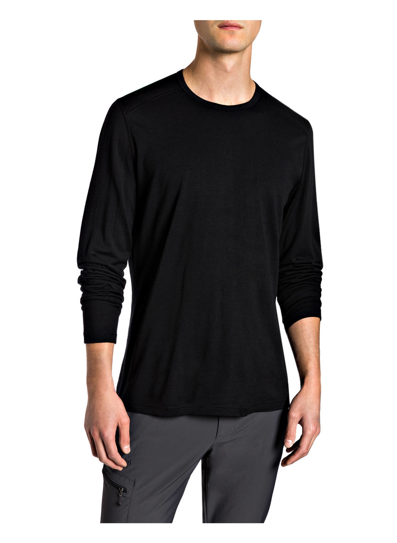 icebreaker Functional underwear shirt 200 OASIS in merino wool, Color: BLACK (Image 2)