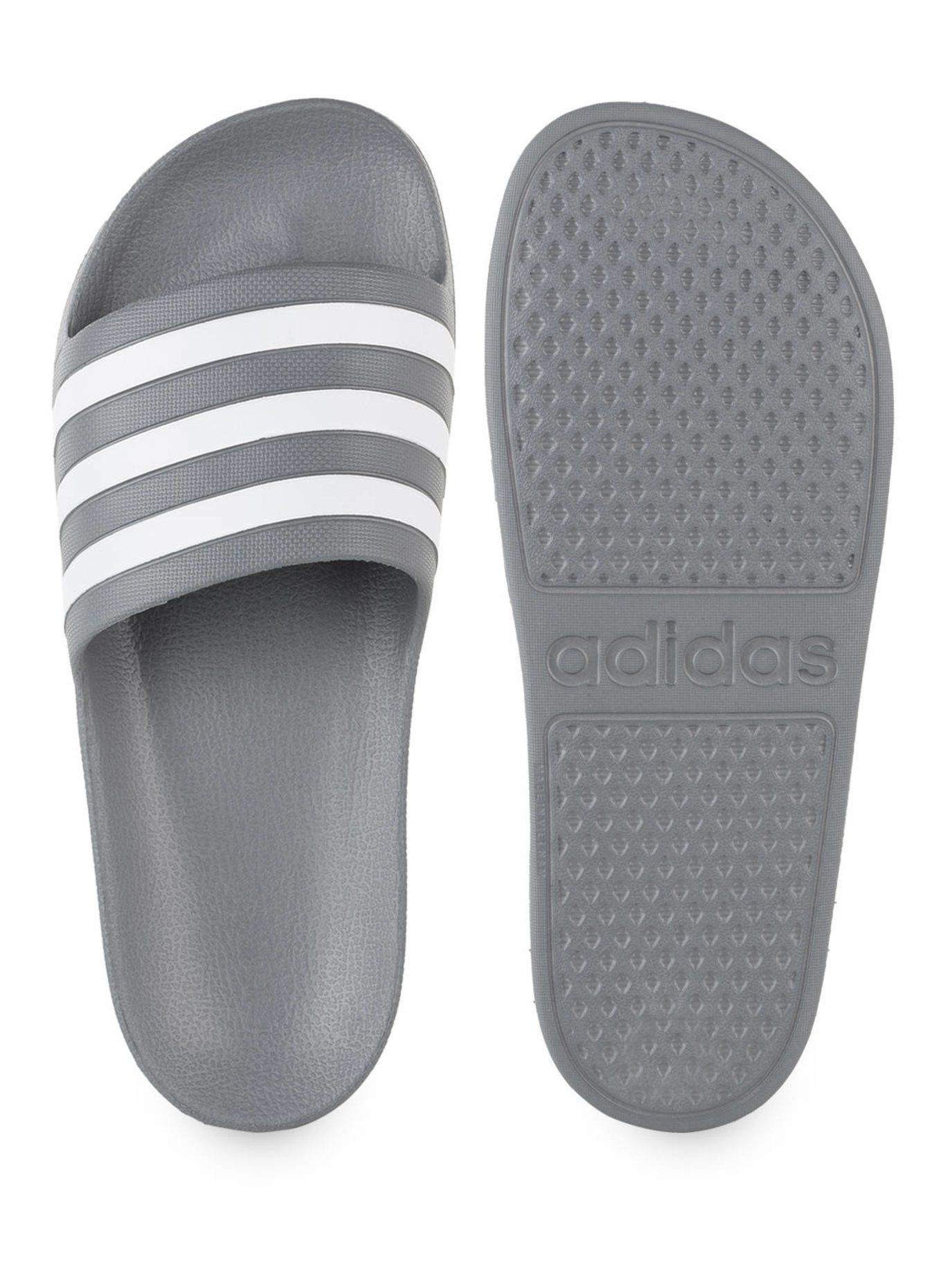 adidas Pantoletten ADILETTE AQUA: GRAU / WEISS