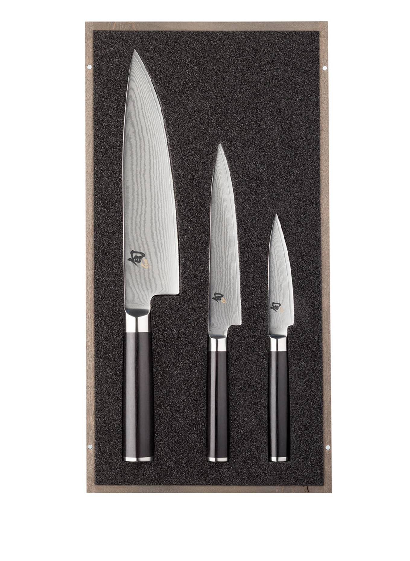 KAI 3-piece Knife set, Color: DARK BROWN/ SILVER (Image 3)