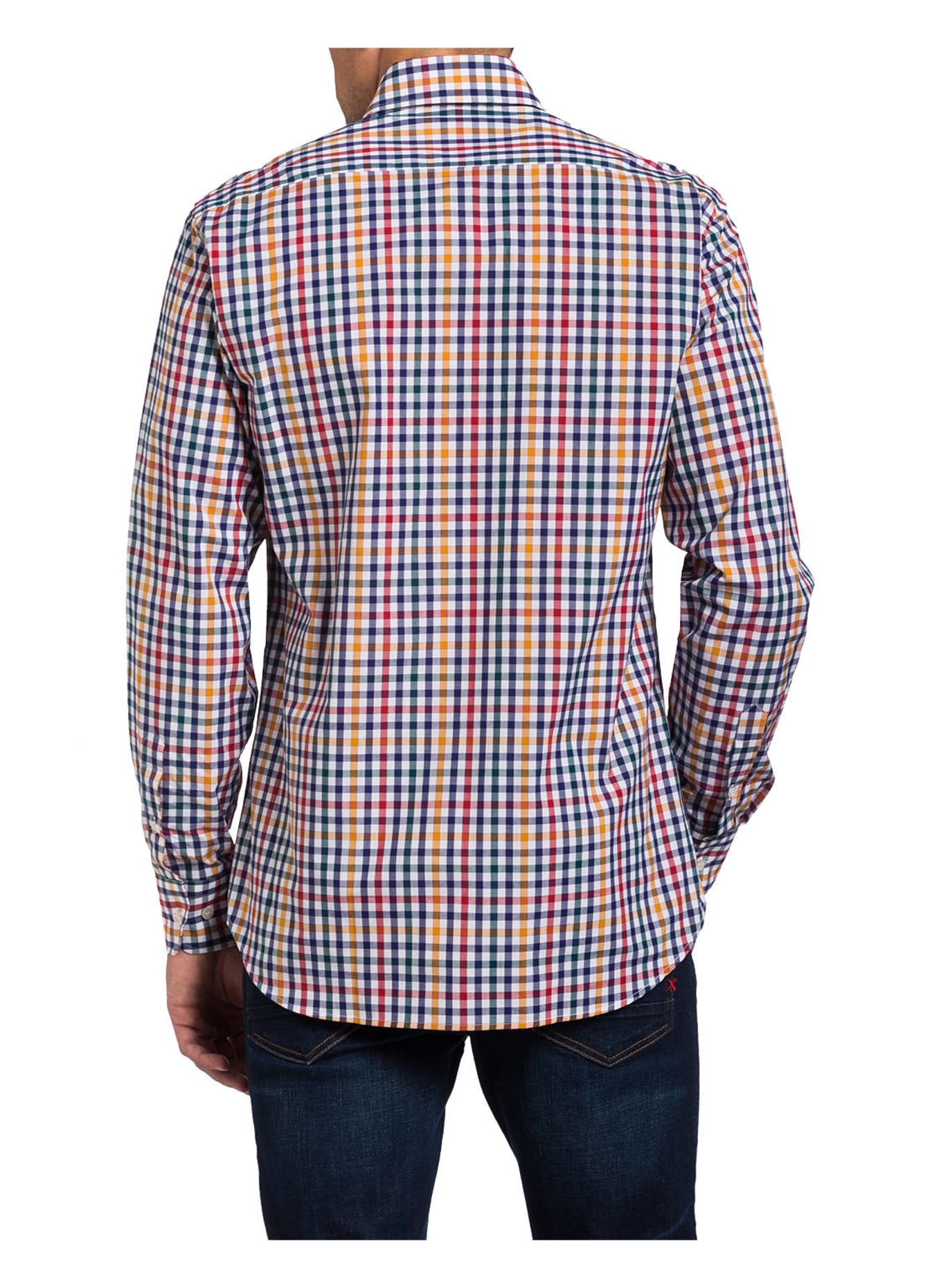 PAUL & SHARK Shirt slim fit, Color: WHITE / GREEN / DARK BLUE CHECKED (Image 3)