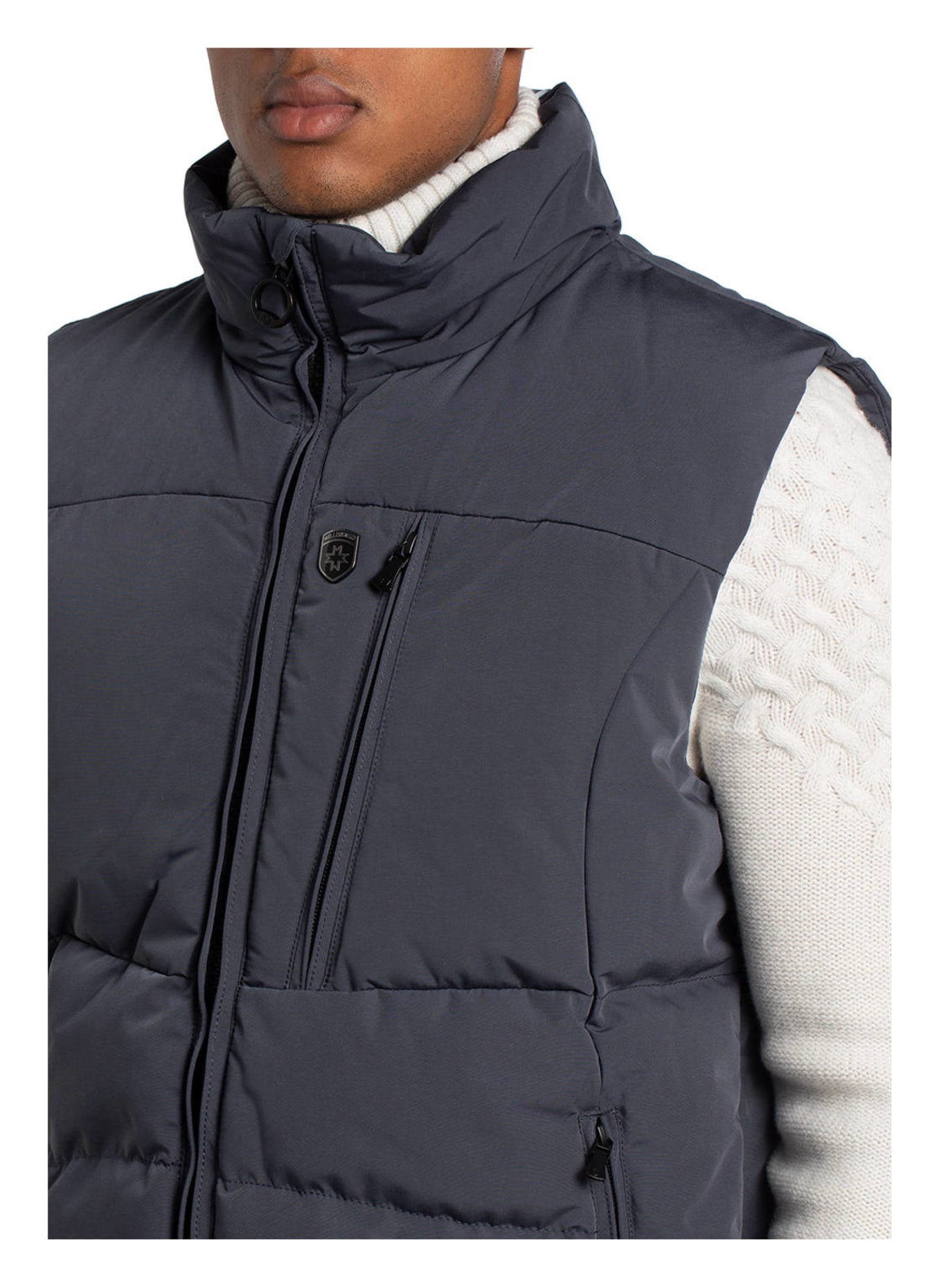 WELLENSTEYN Quilted vest NORDSEE, Color: BLUE GRAY (Image 4)
