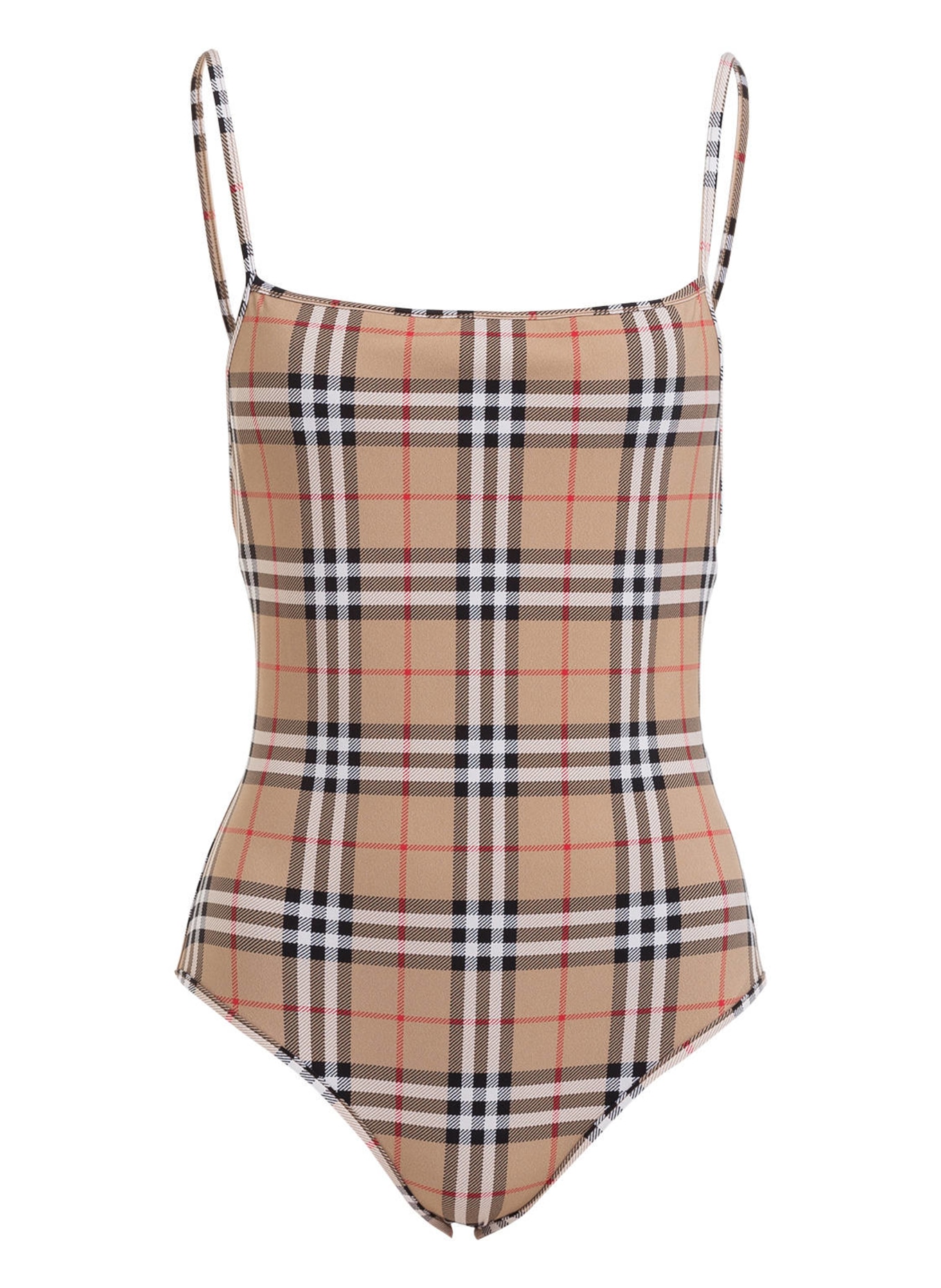 BURBERRY Badeanzug DELIA: BEIGE / SCHWARZ / ROT