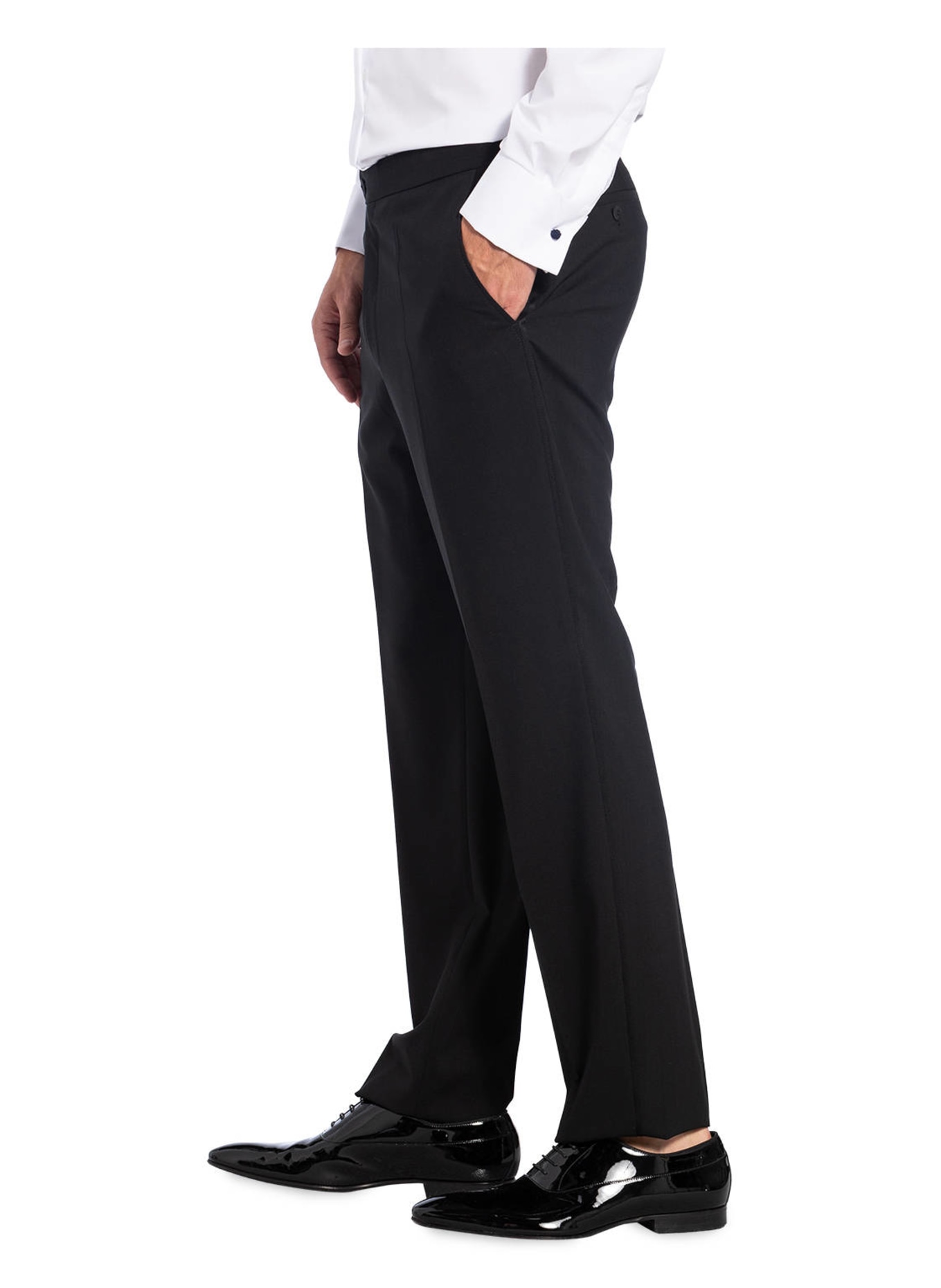 EDUARD DRESSLER Spodnie smokingowe shaped fit, Kolor: CZARNY (Obrazek 5)