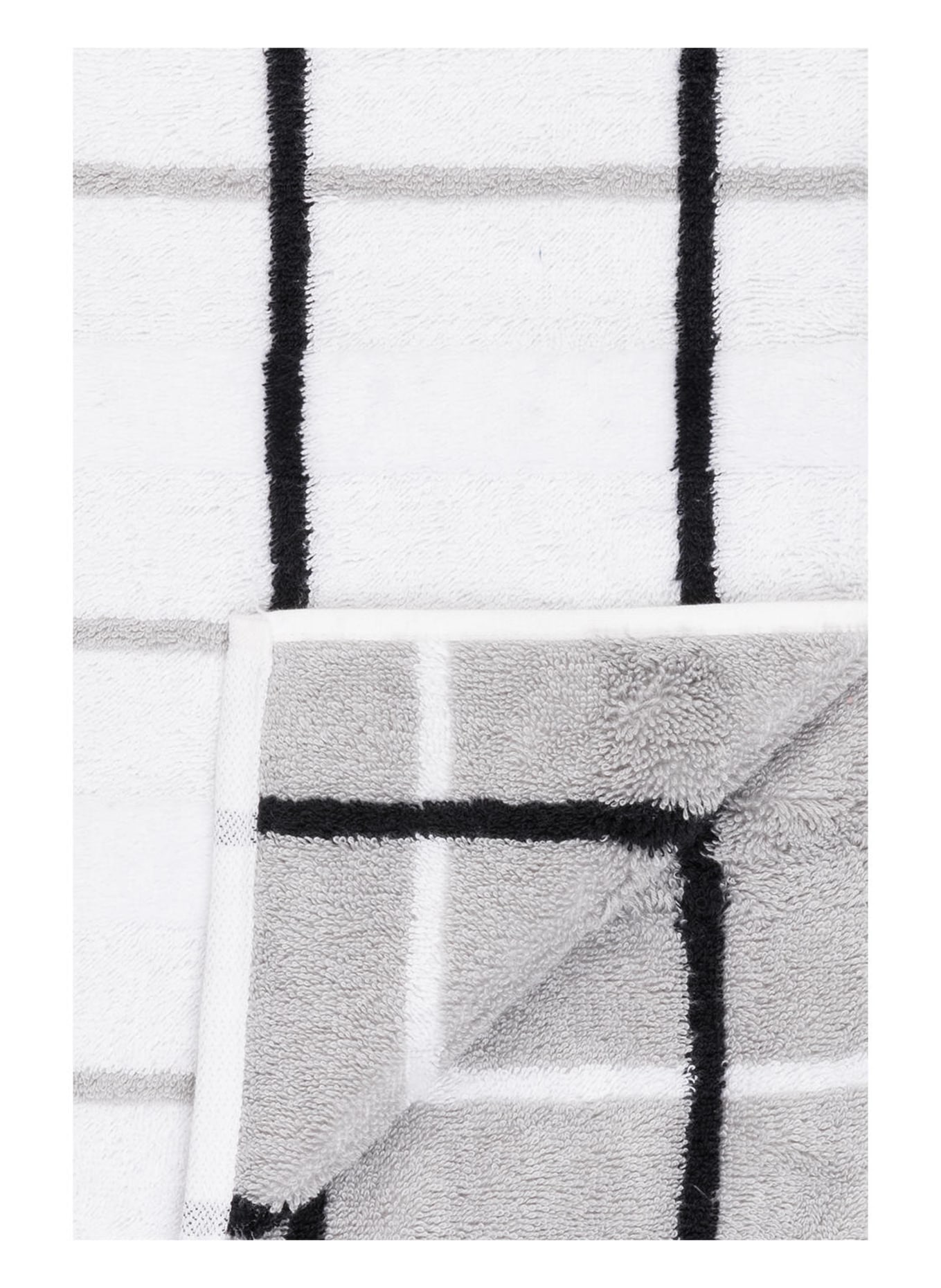Cawö Handtuch NOBLESSE, Farbe: WEISS/ HELLGRAU/ SCHWARZ KARIERT (Bild 3)