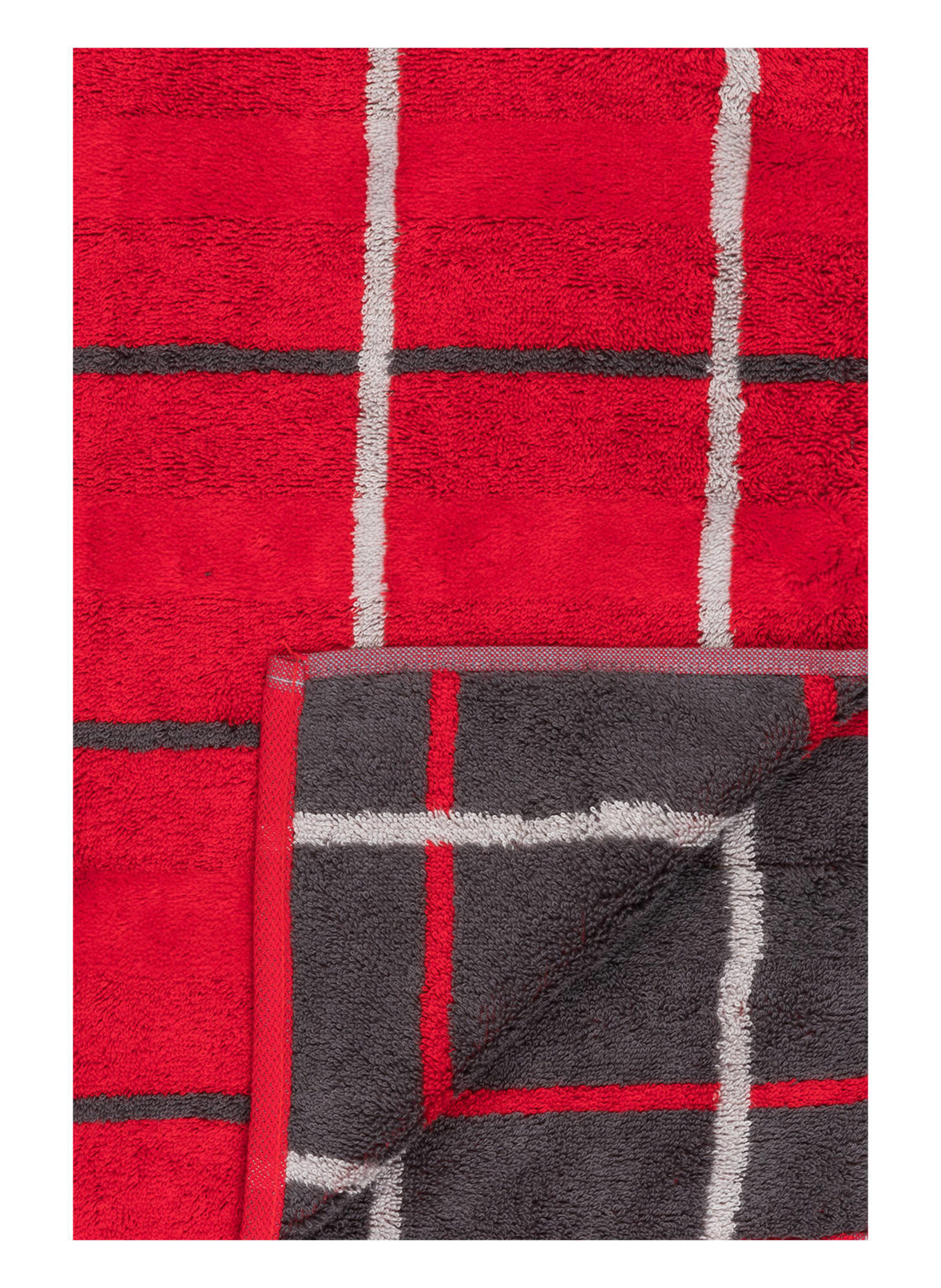 Cawö Handtuch NOBLESSE, Farbe: DUNKELROT/ DUNKELGRAU/ HELLGRAUKARIERT (Bild 3)