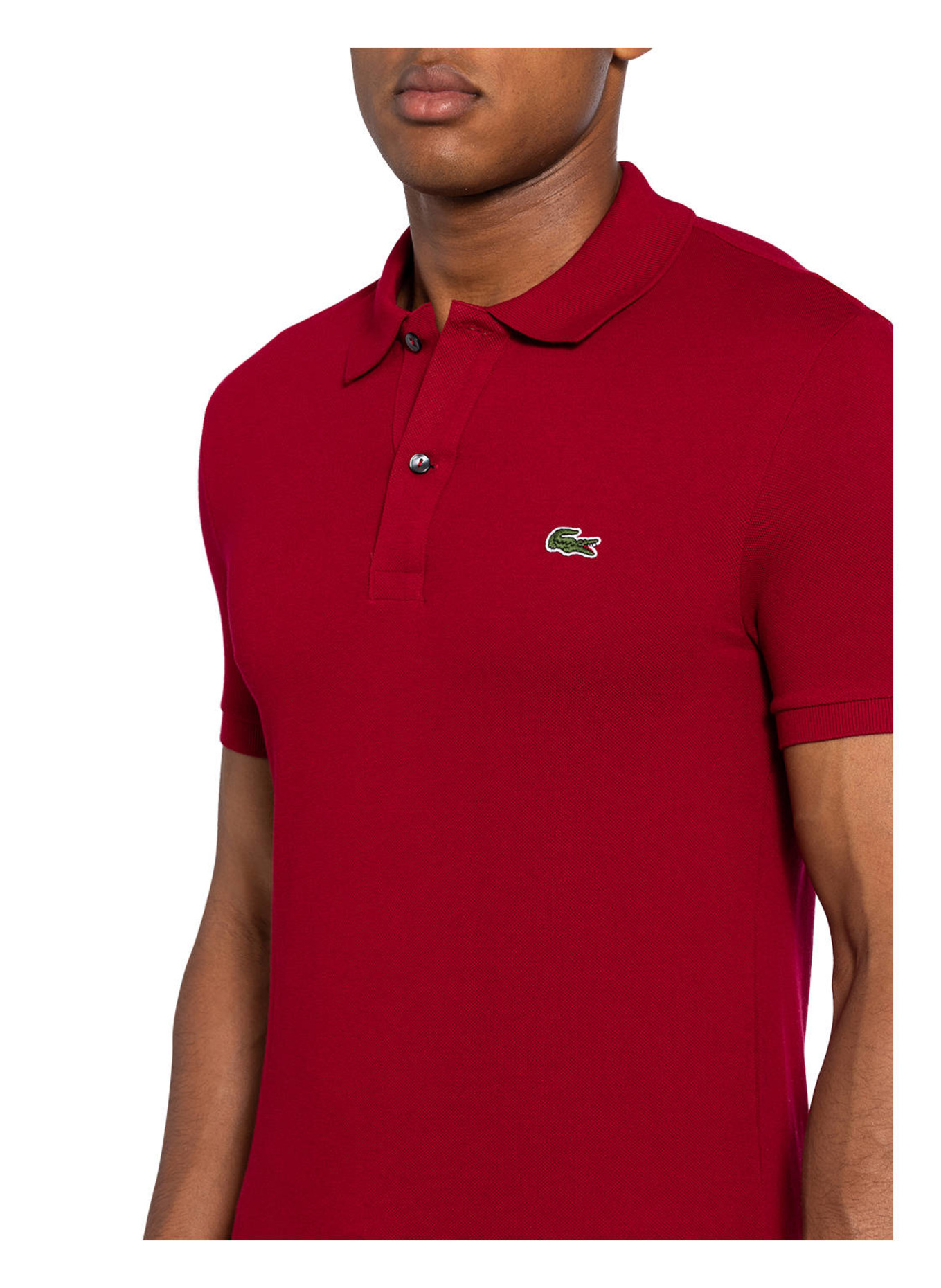 LACOSTE Piqué-Poloshirt Slim Fit, Farbe: DUNKELROT (Bild 4)