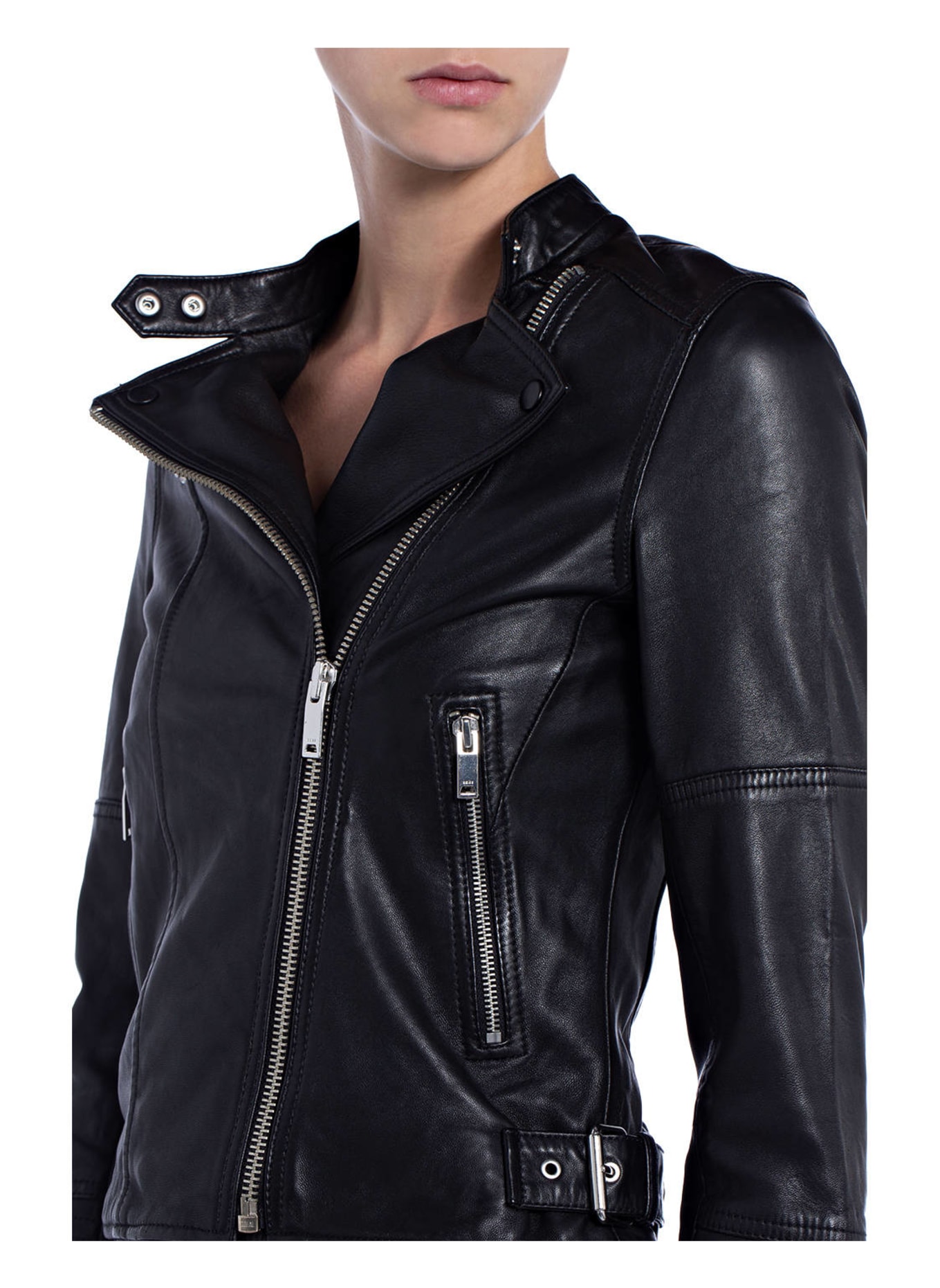 REISS Leather jacket TALLIS, Color: BLACK (Image 4)
